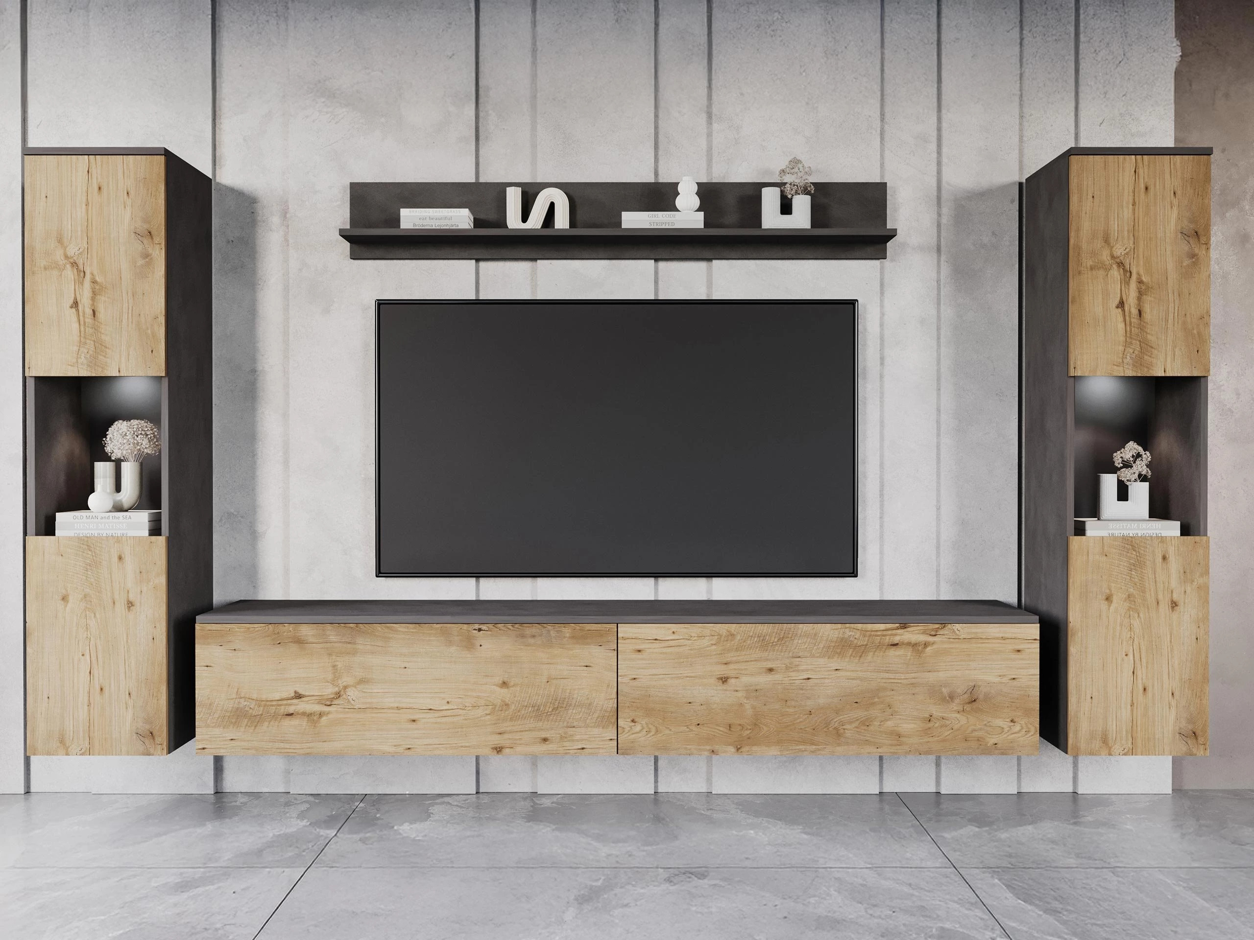 Набор для гостиной Sarasota 131 (Матера серый + Каштан)