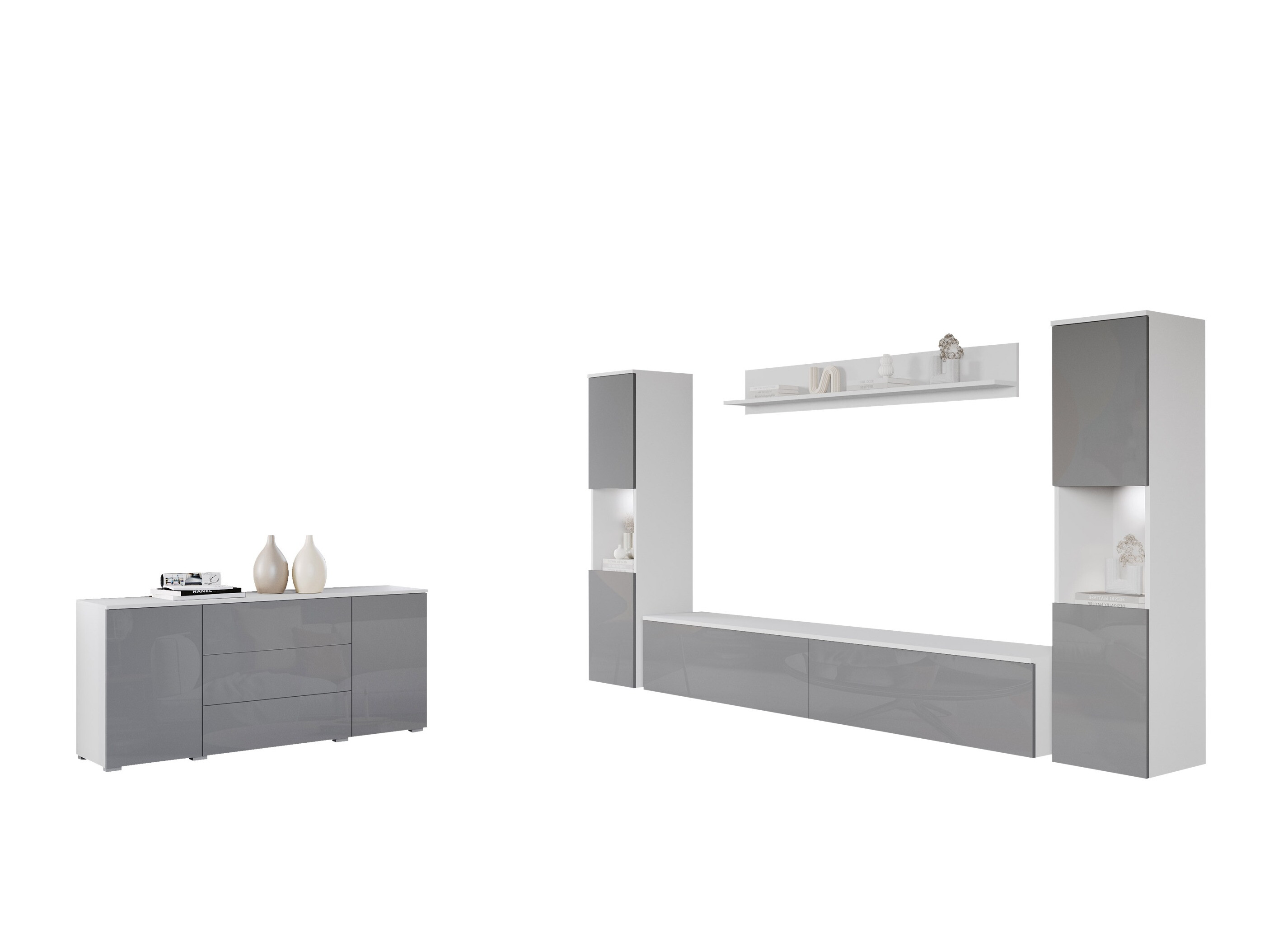 Набор для гостиной Sarasota 133 (Белый + Глянцевый белый)