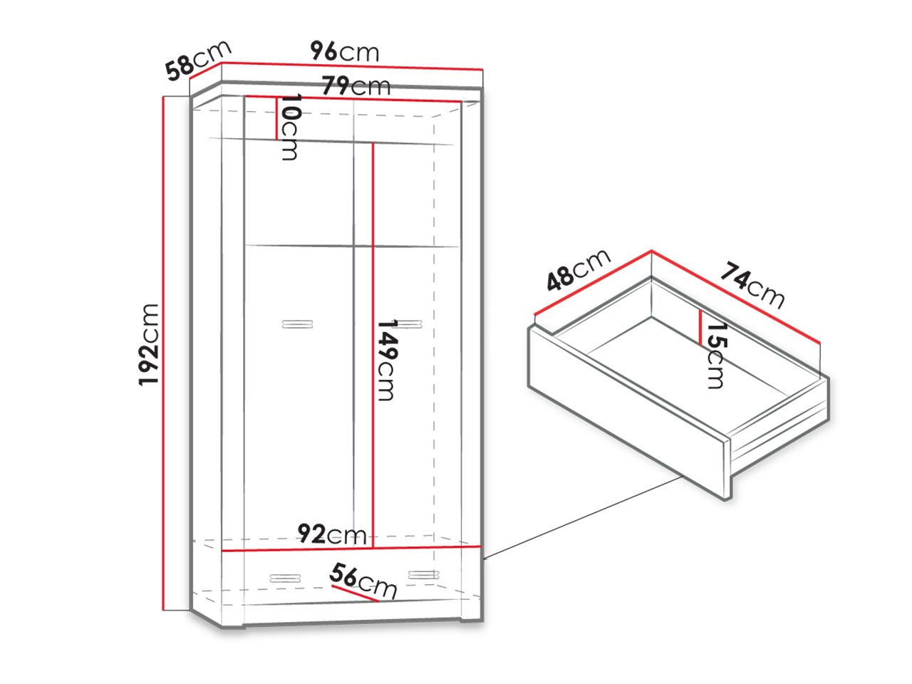 Skapis Serfeno 100 (Tumši pelni)