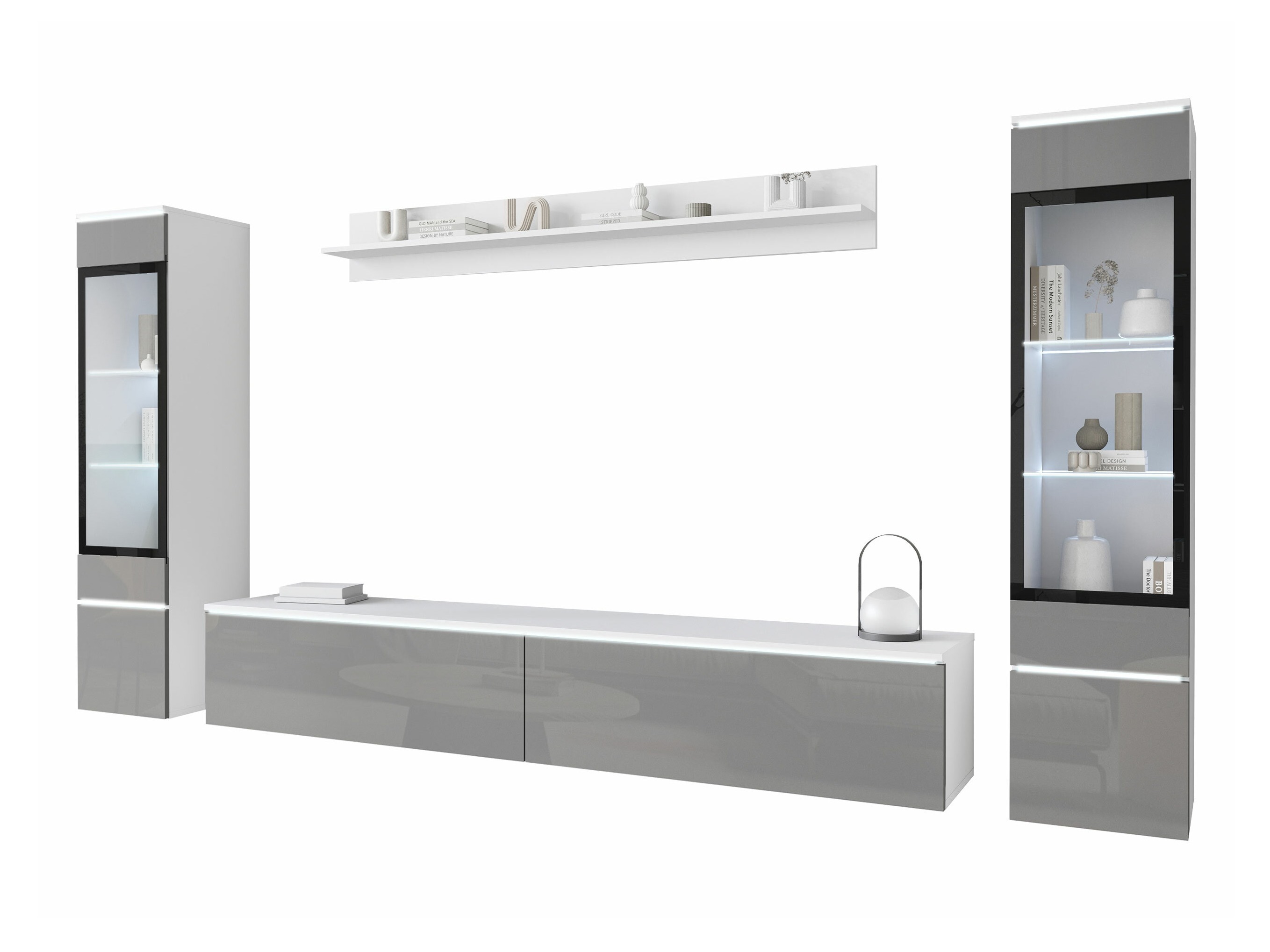 Viesistabas komplekts Sarasota 126 (Glancēts pelēks)