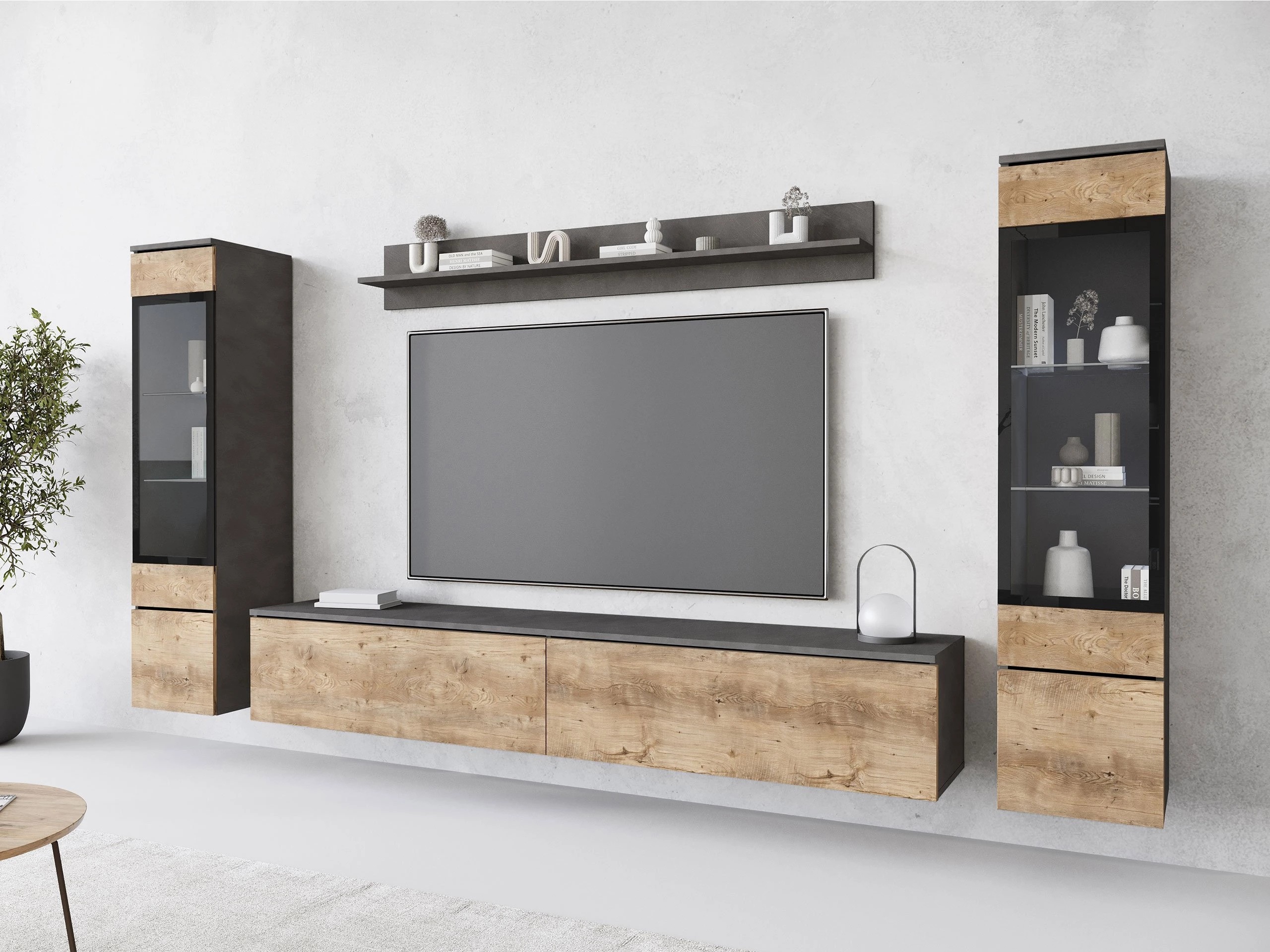 Viesistabas komplekts Sarasota 126 (Matera pelēks + Kastanis)