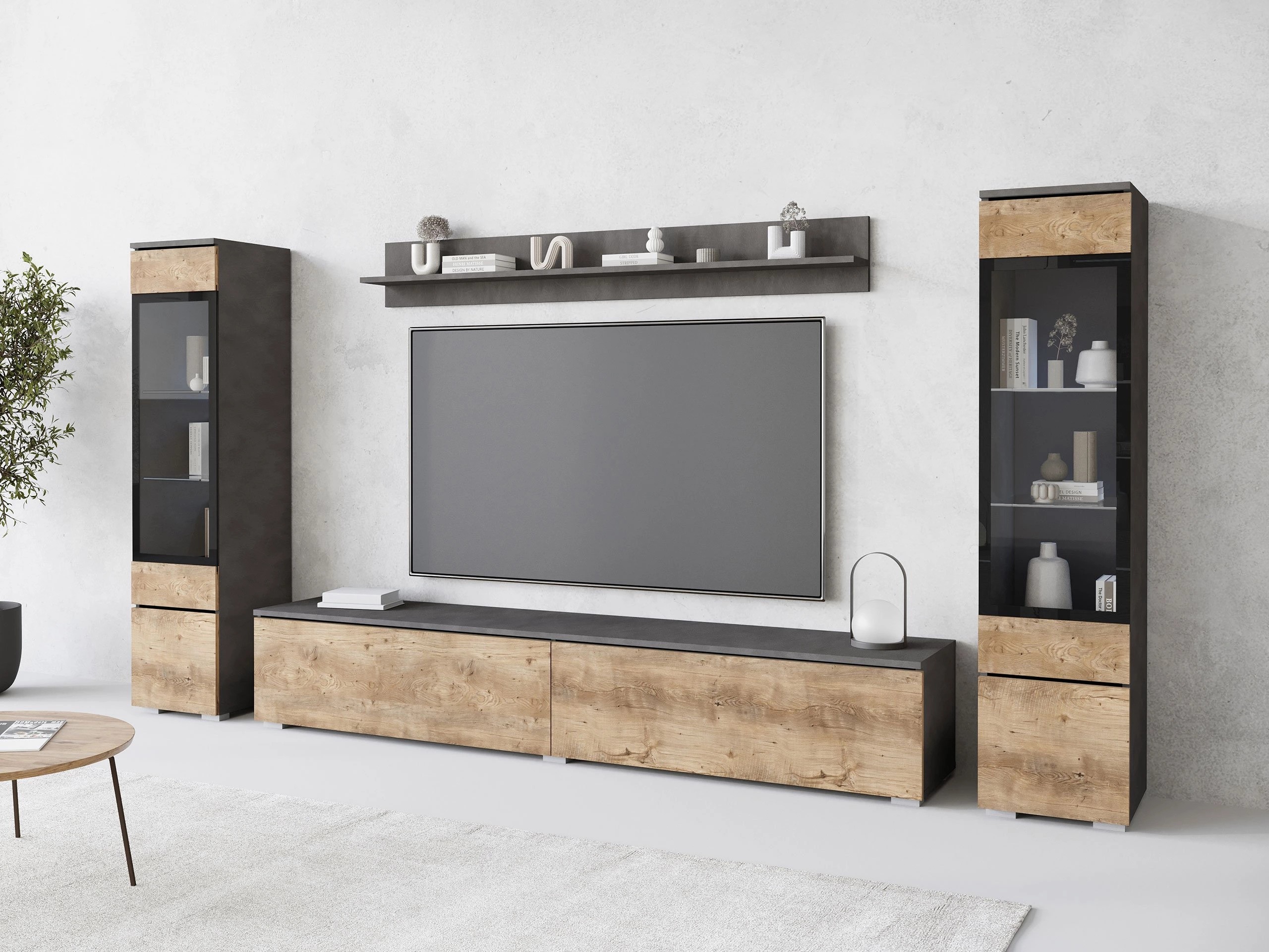 Viesistabas komplekts Sarasota 126 (Matera pelēks + Kastanis)