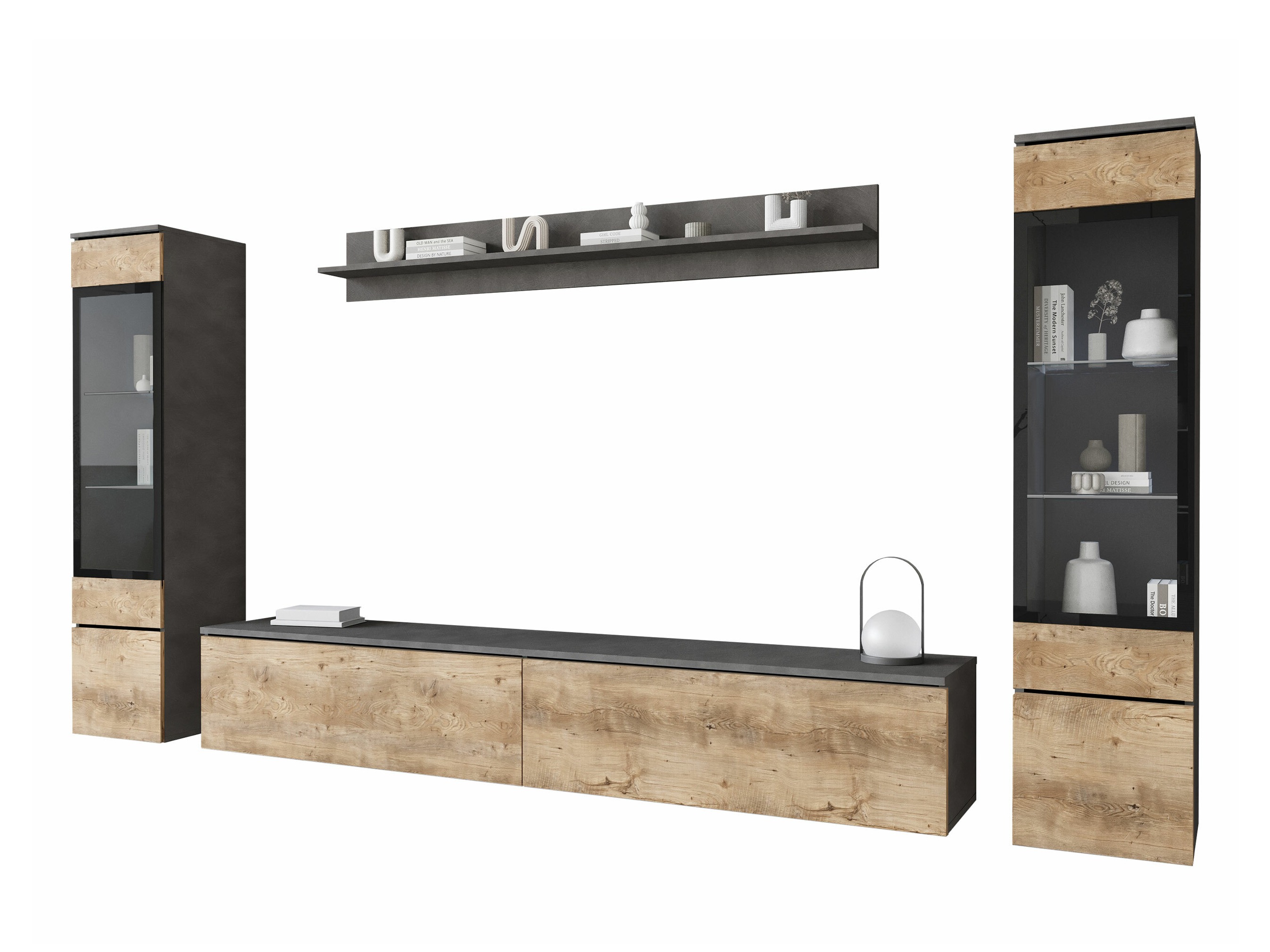 Viesistabas komplekts Sarasota 126 (Matera pelēks + Kastanis)