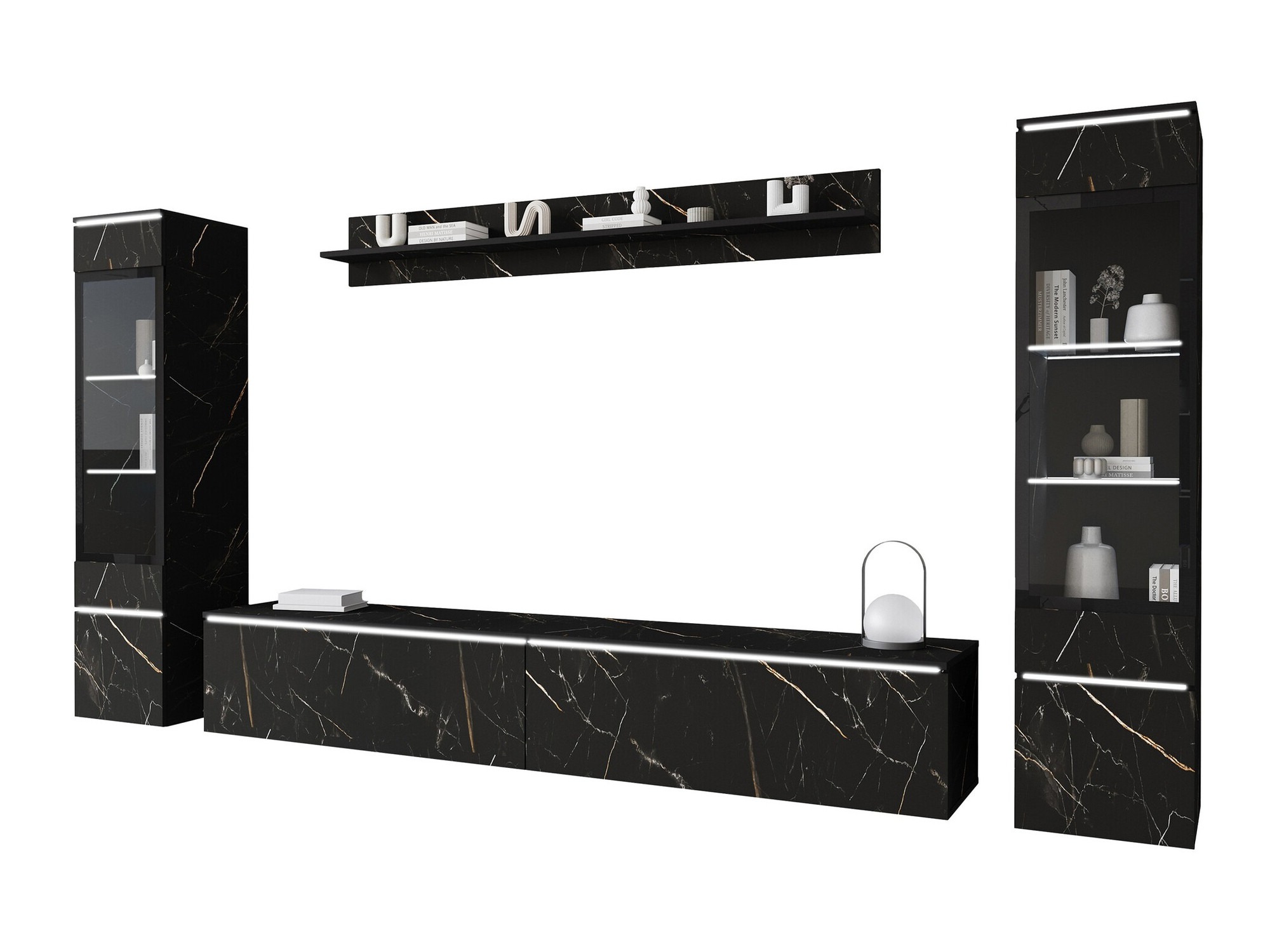 Viesistabas komplekts Sarasota 126 (Melnais marmors)