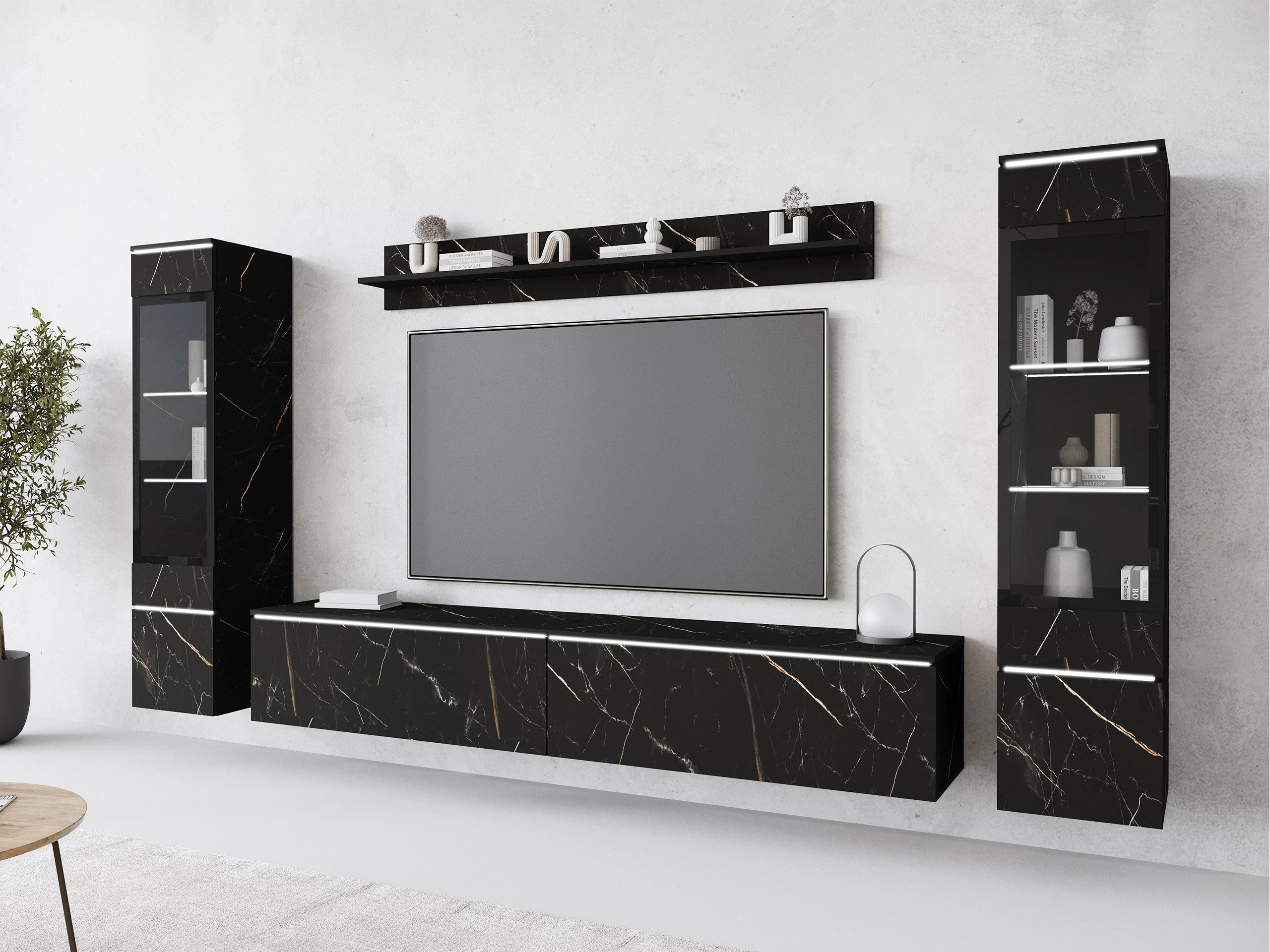 Viesistabas komplekts Sarasota 126 (Melnais marmors)