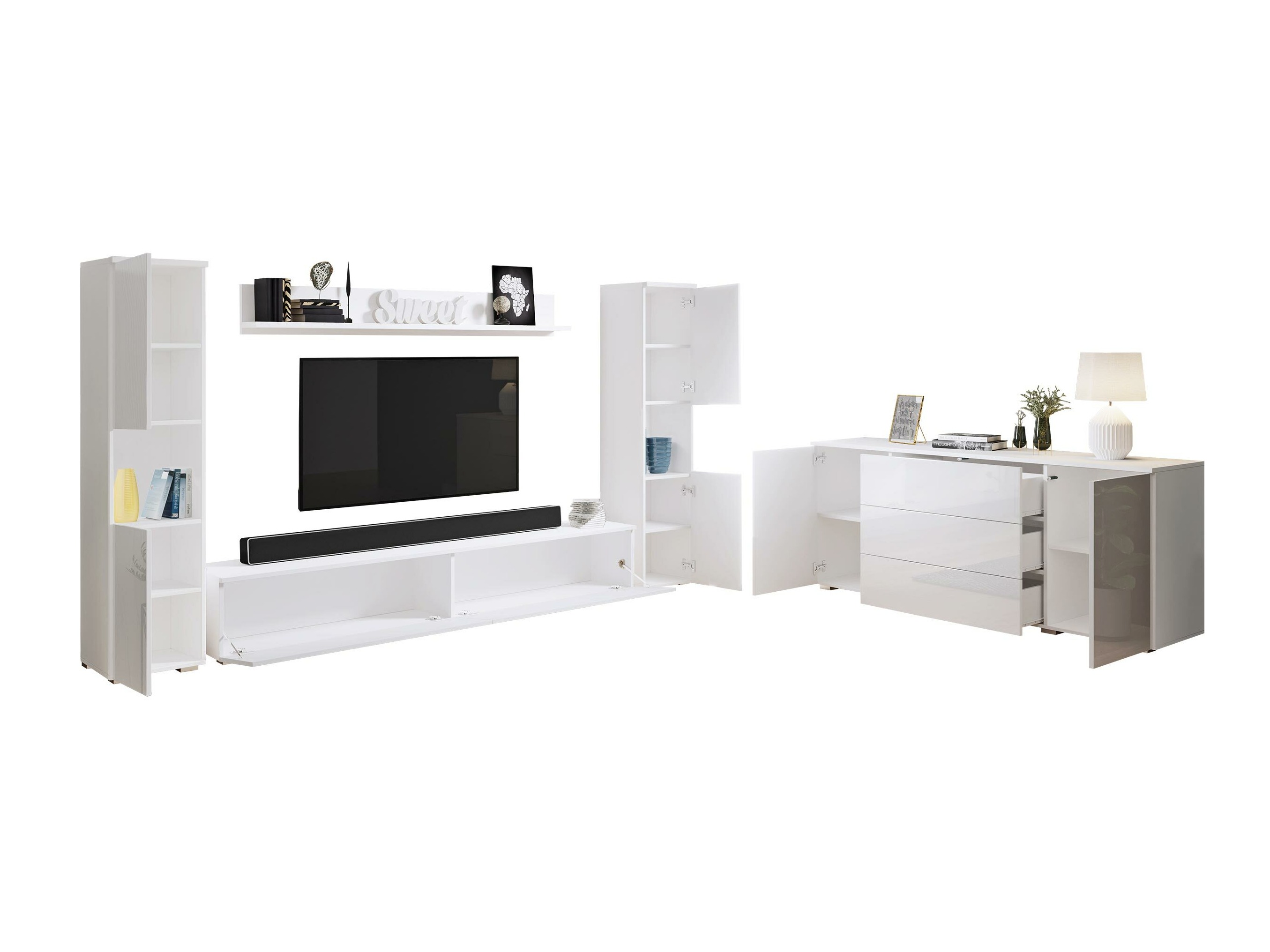 Viesistabas komplekts Sarasota 133 (Matera pelēks + Kastanis)