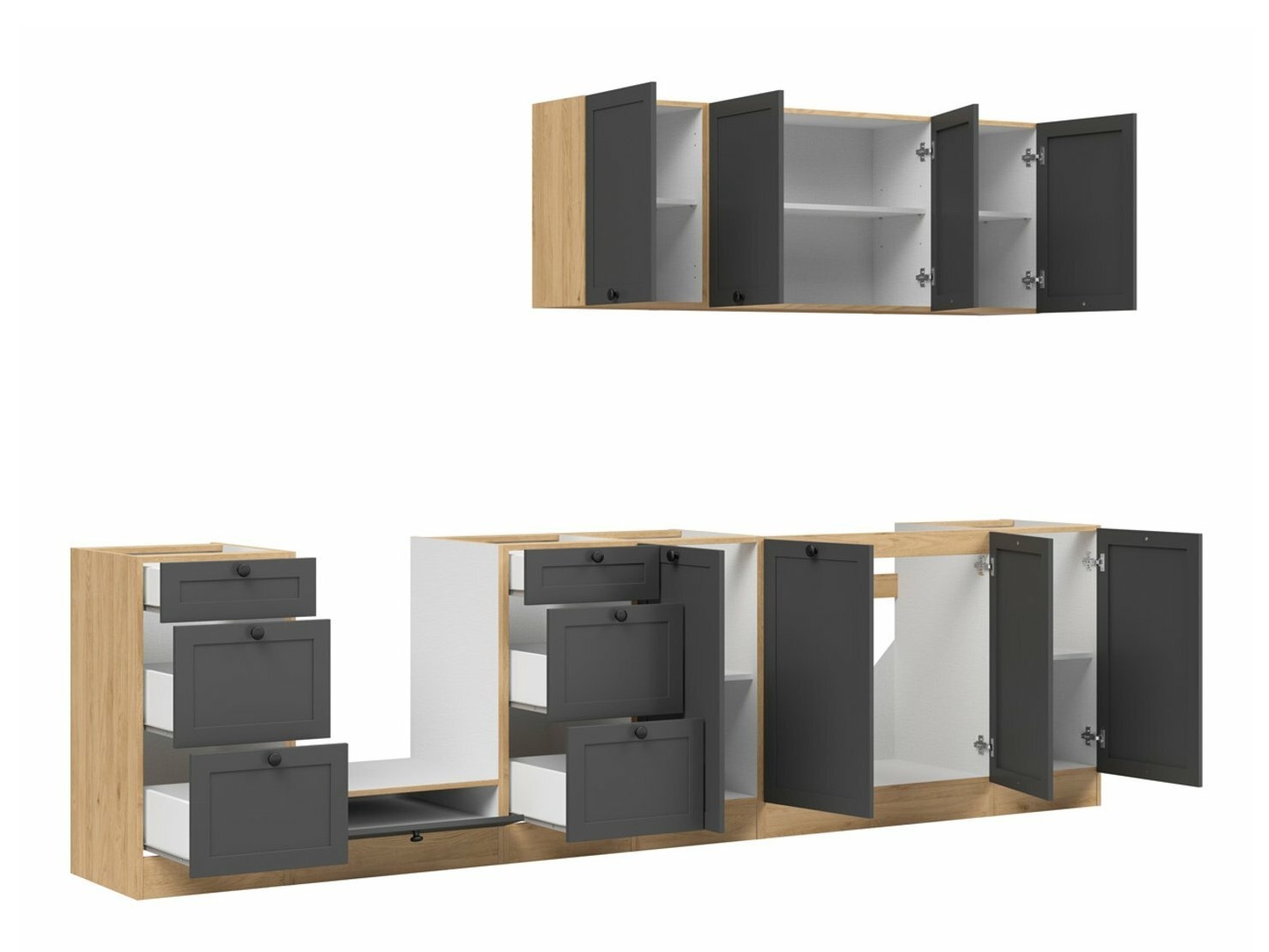 Moduļu virtuves komplekts Classic Grey Oak 119