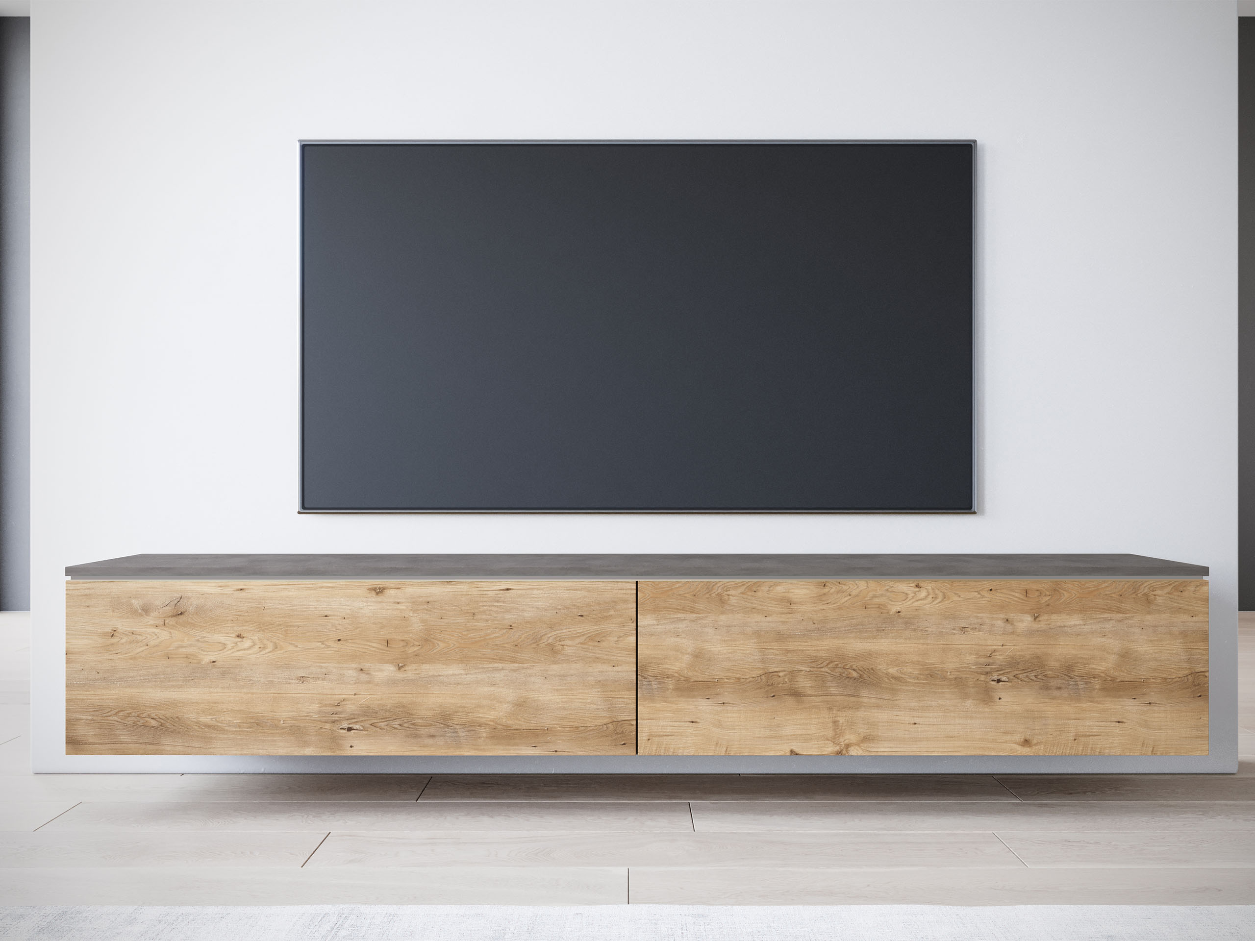 TV galds Sarasota 121 (Matera pelēks + Kastanis)