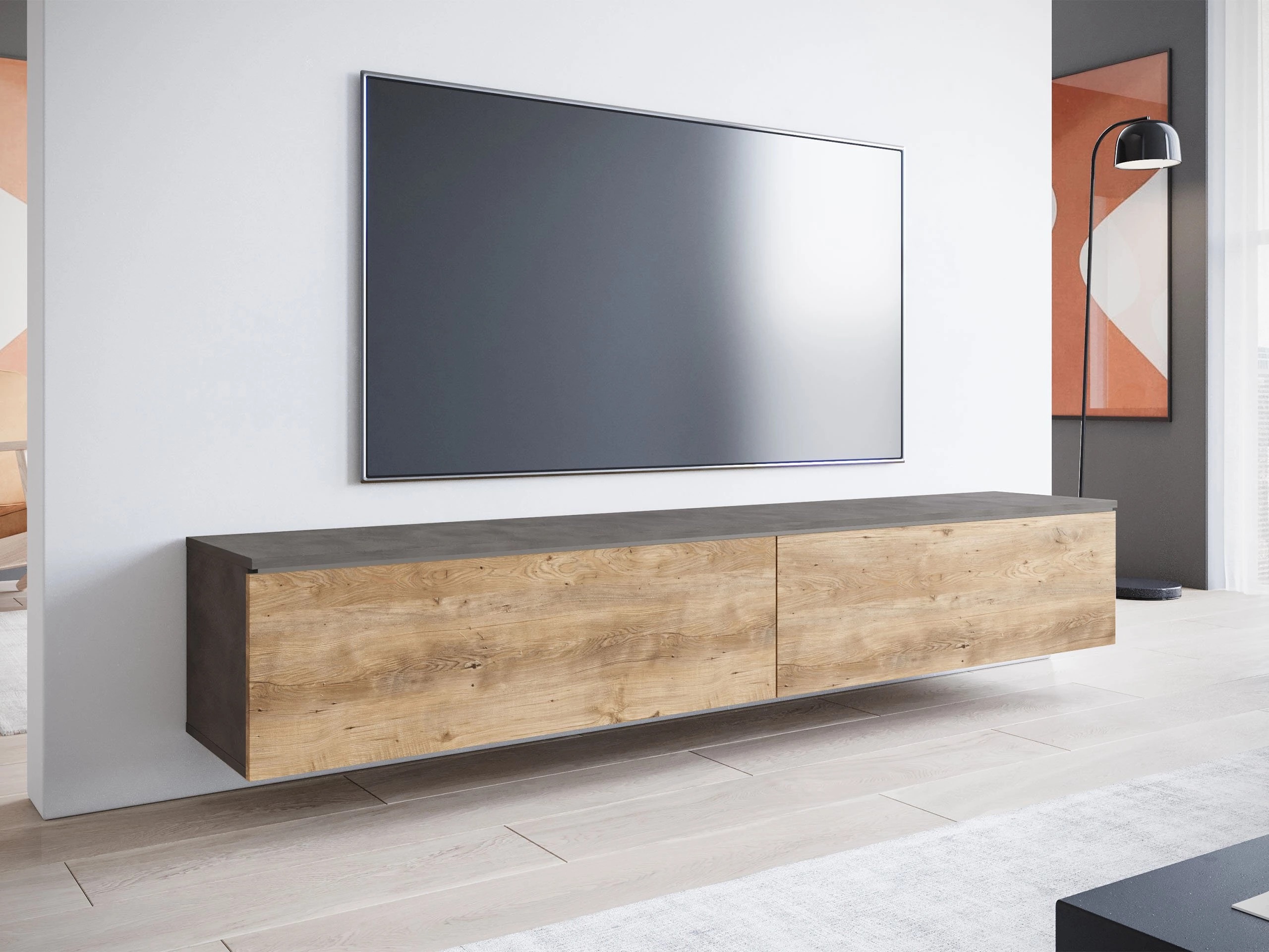 TV galds Scientia I (Matera pelēks + Kastanis)