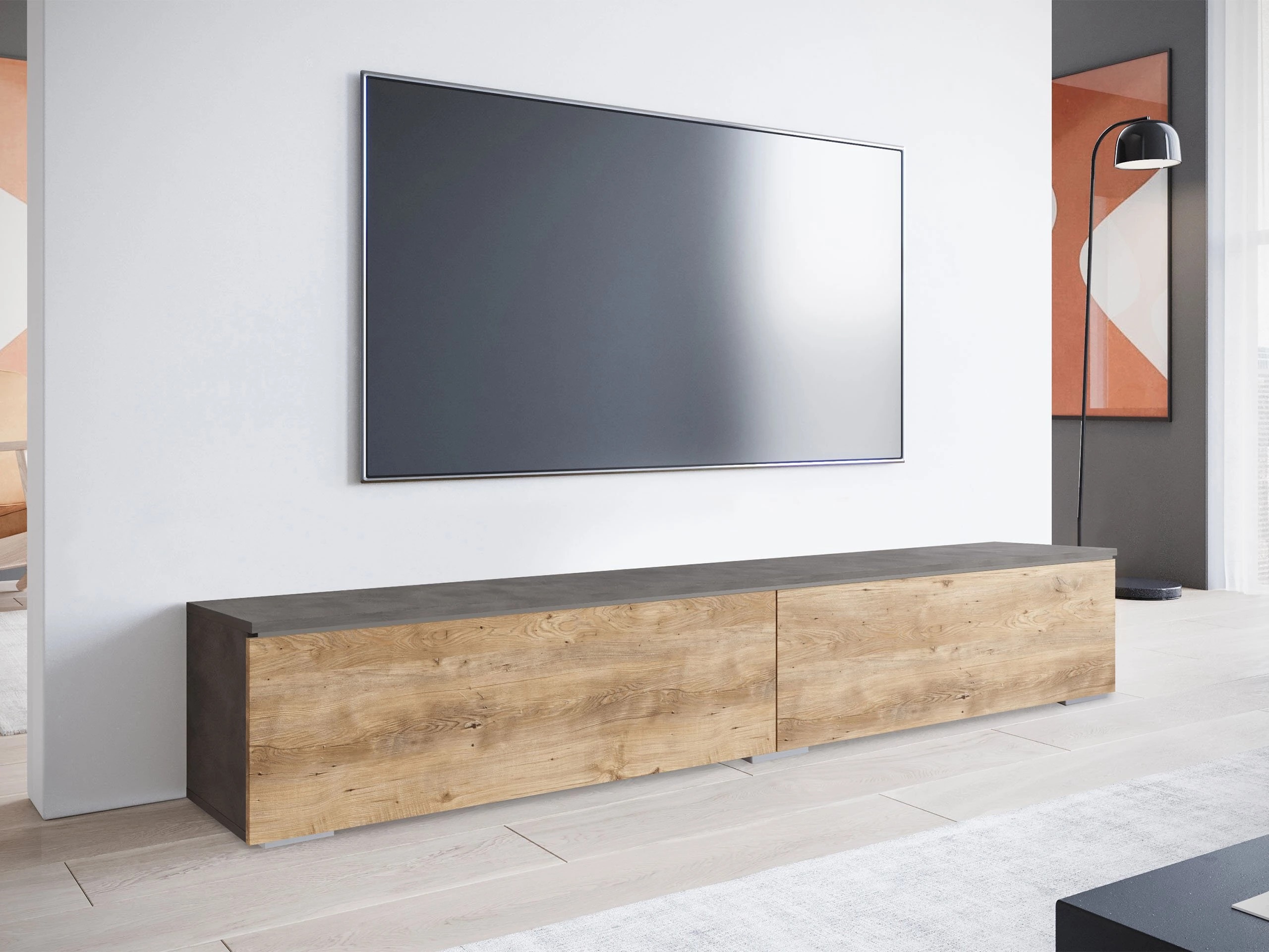 TV galds Scientia I (Matera pelēks + Kastanis)