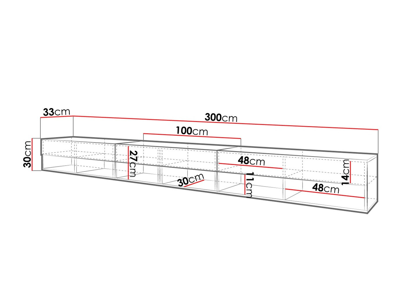 ТВ тумба Sarasota 144 (Графит)