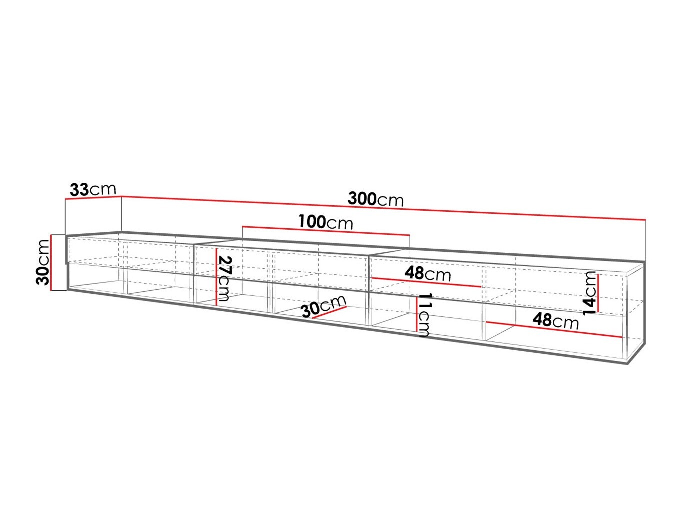 ТВ тумба Sarasota 144 (Матера серый + Каштан)
