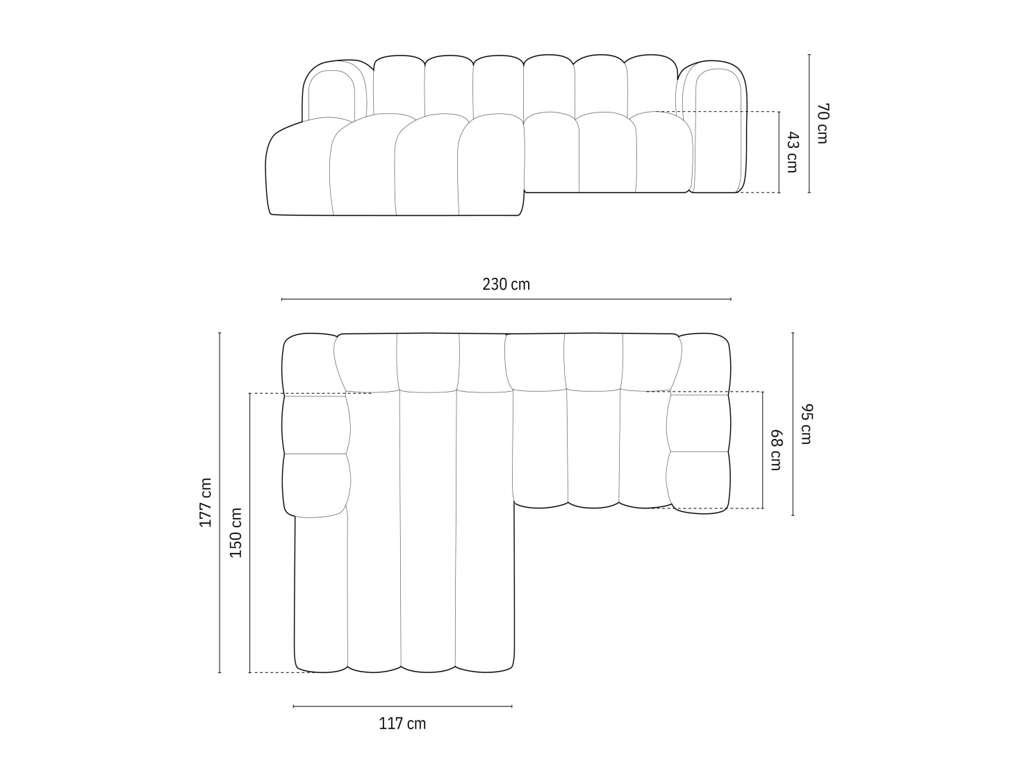 Moduļu stūra dīvāns Cirleve 104 (Baloo 2073)