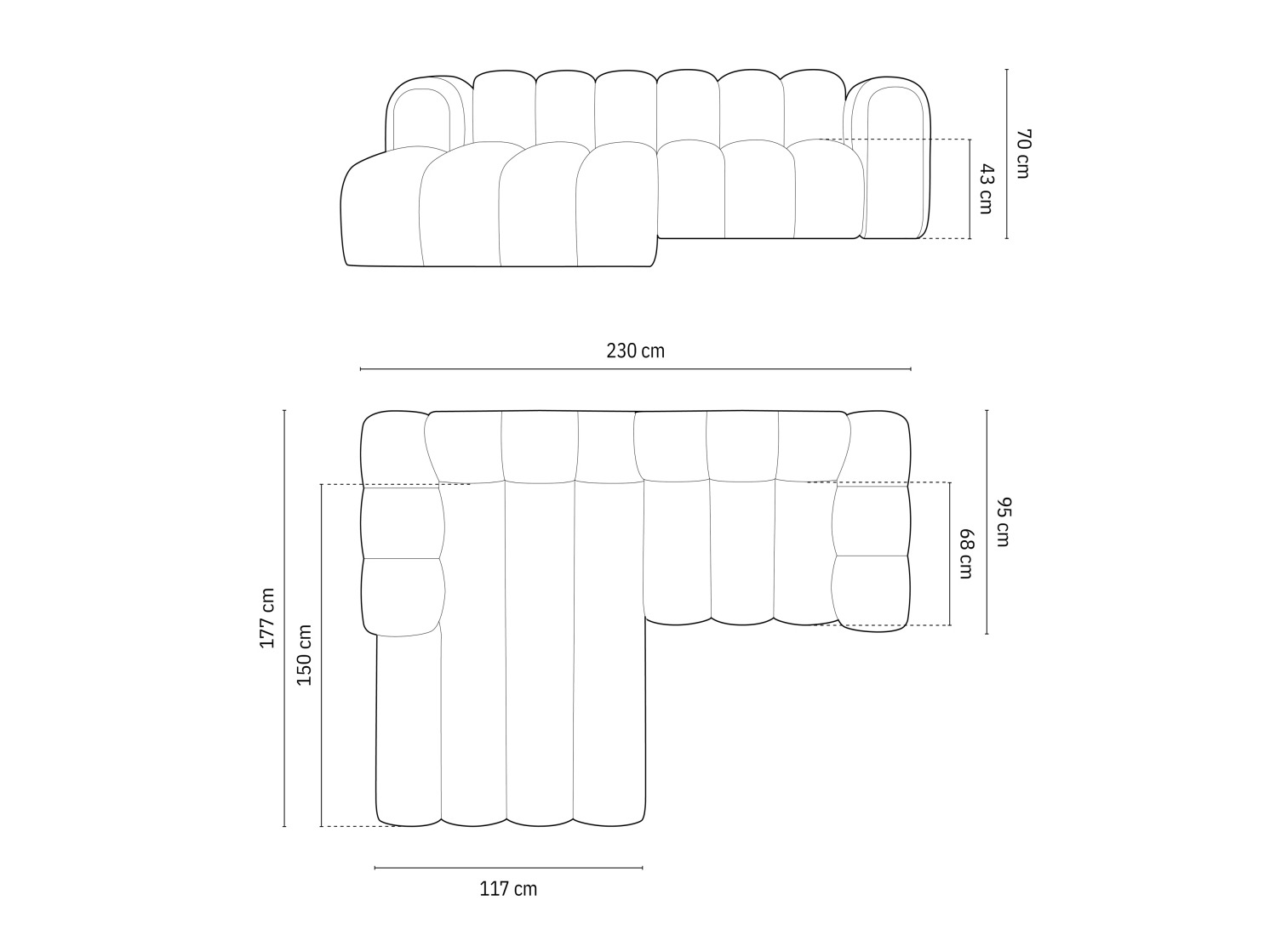 Moduļu stūra dīvāns Cirleve 104 (Baloo 2074)