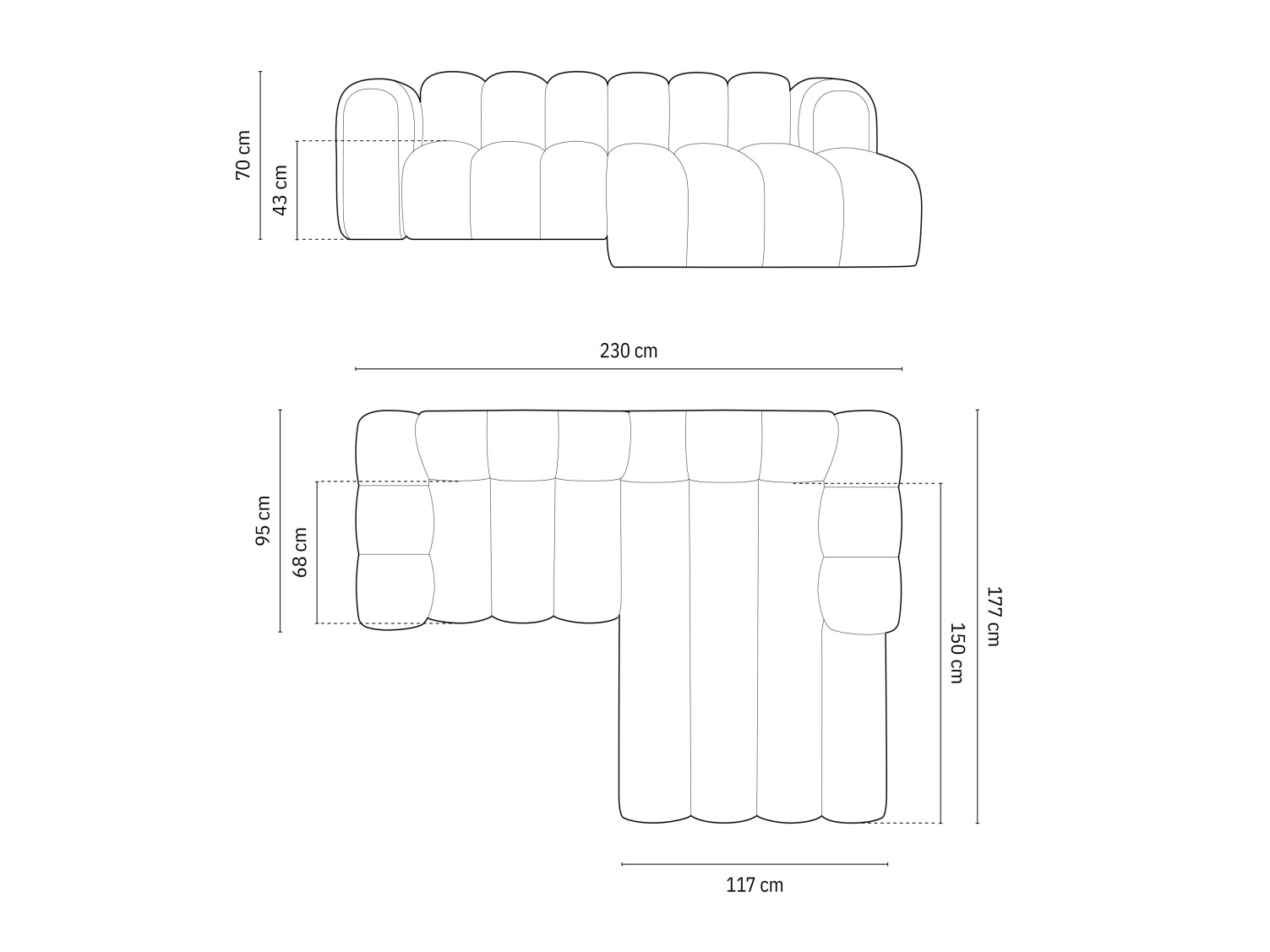 Moduļu stūra dīvāns Cirleve 104 (Baloo 2085)