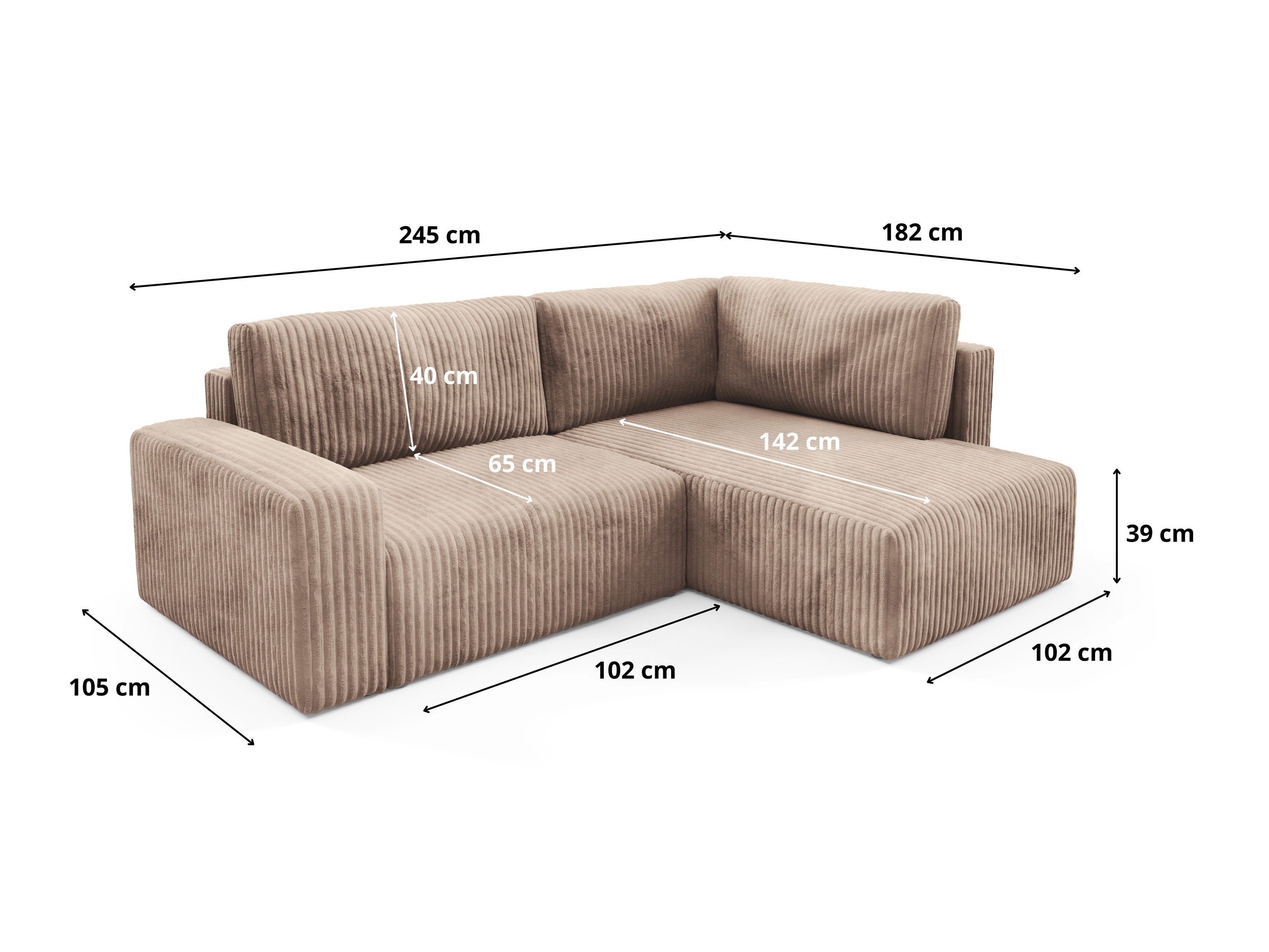 Stūra dīvāns Franklin 162 (Kreisais)