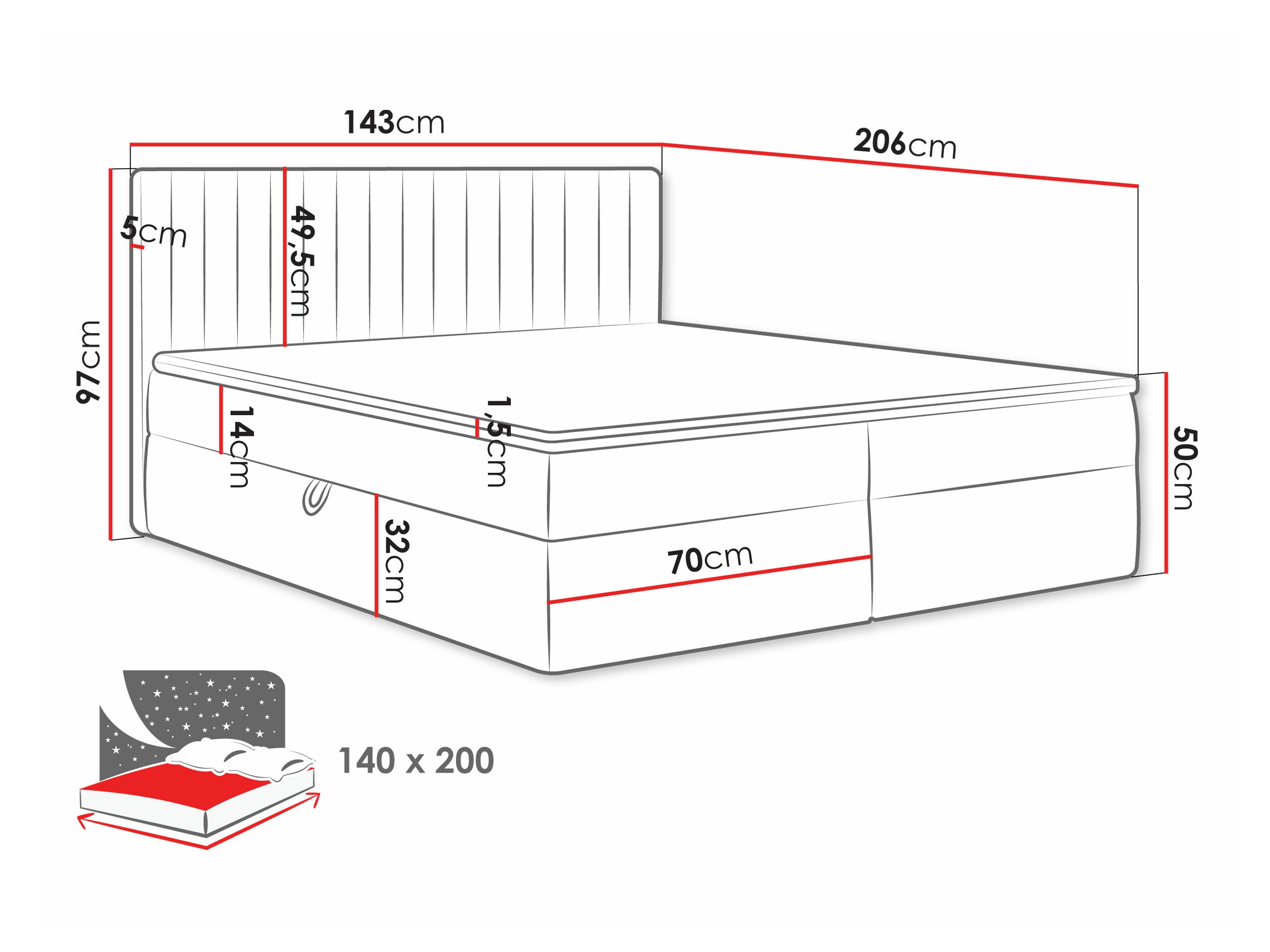Континентальная кровать Comfivo 481 (Manila 18)