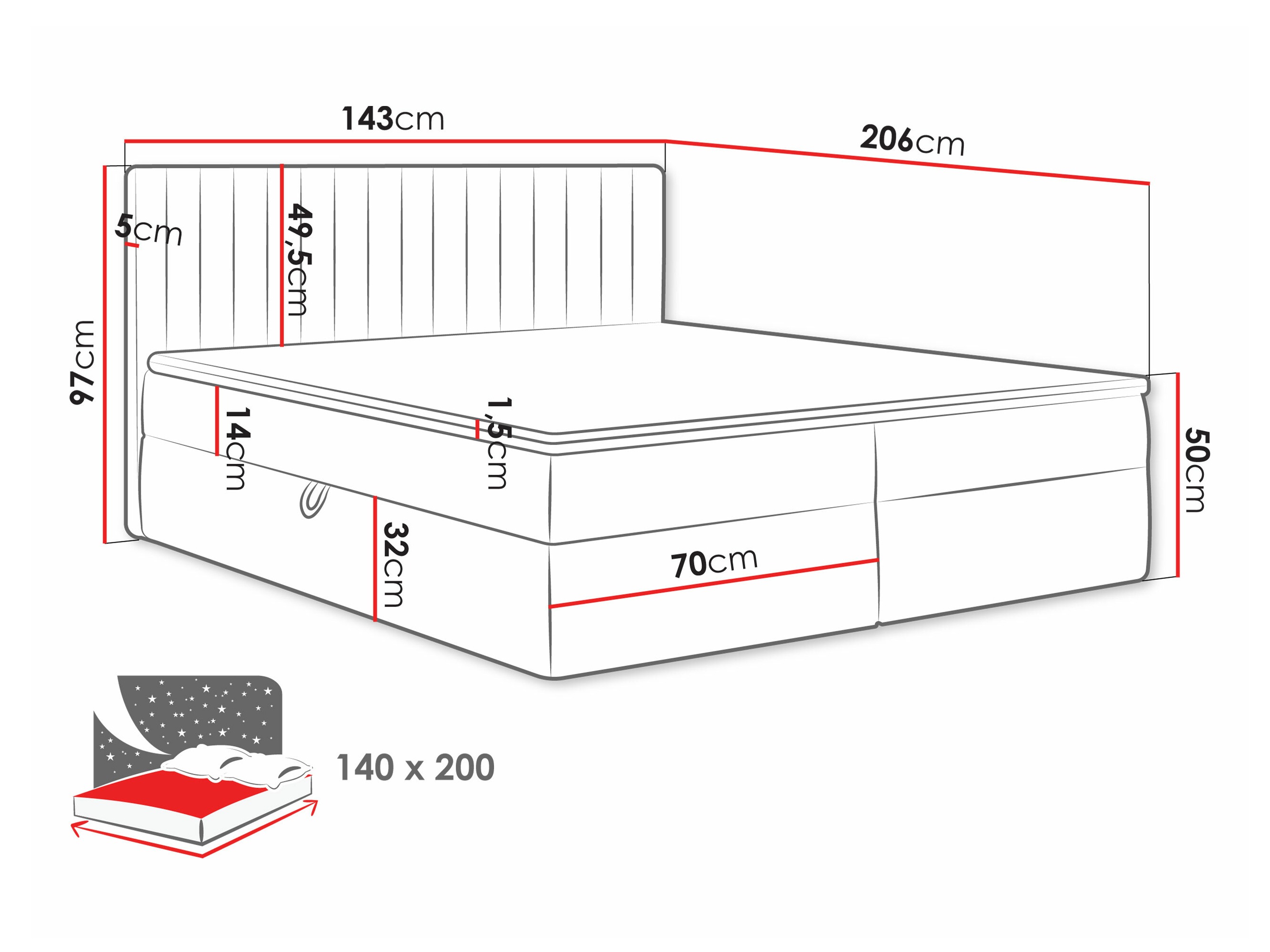 Континентальная кровать Comfivo 481 (Manila 35)