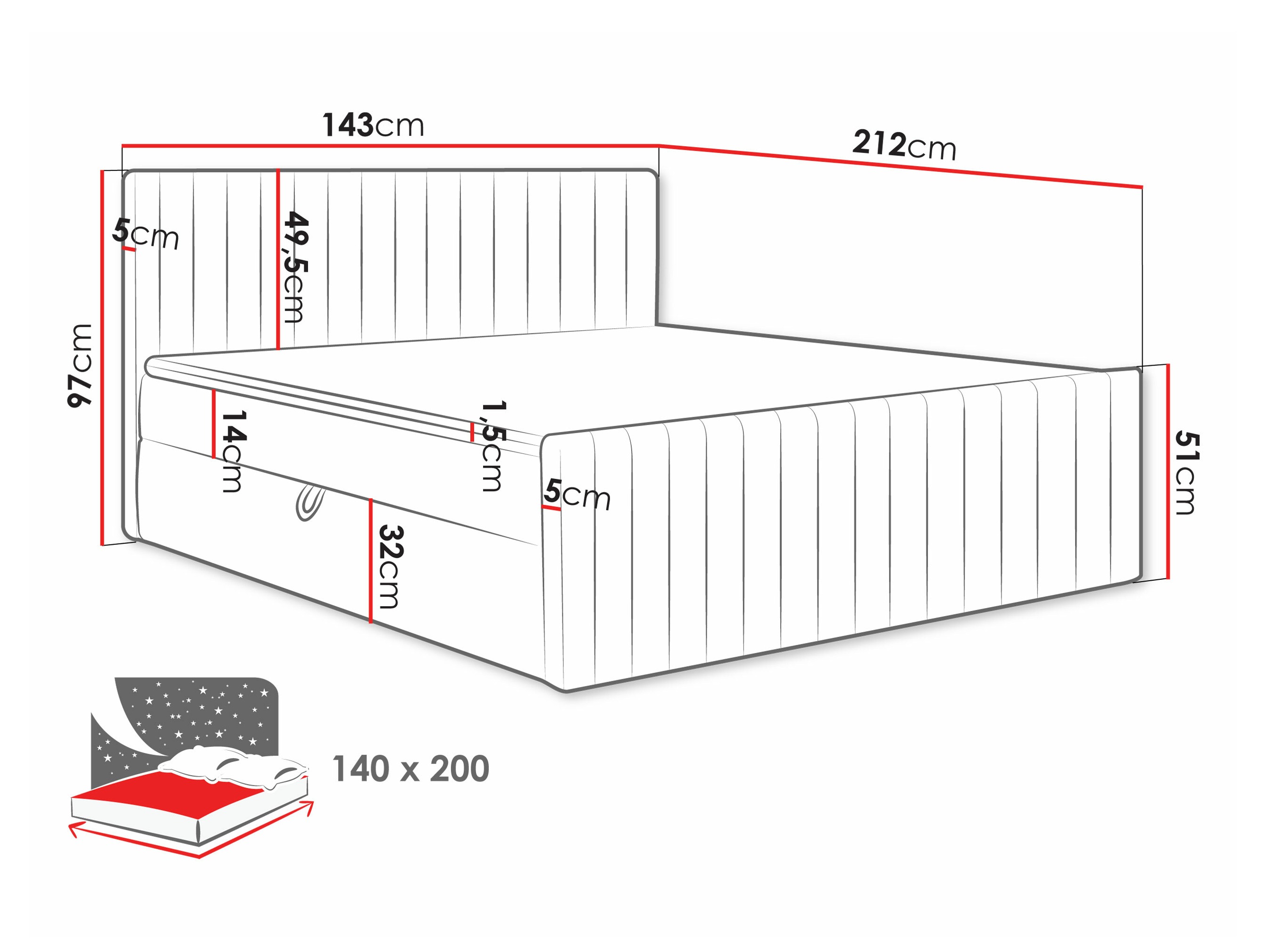 Континентальная кровать Comfivo 482 (Manila 18)