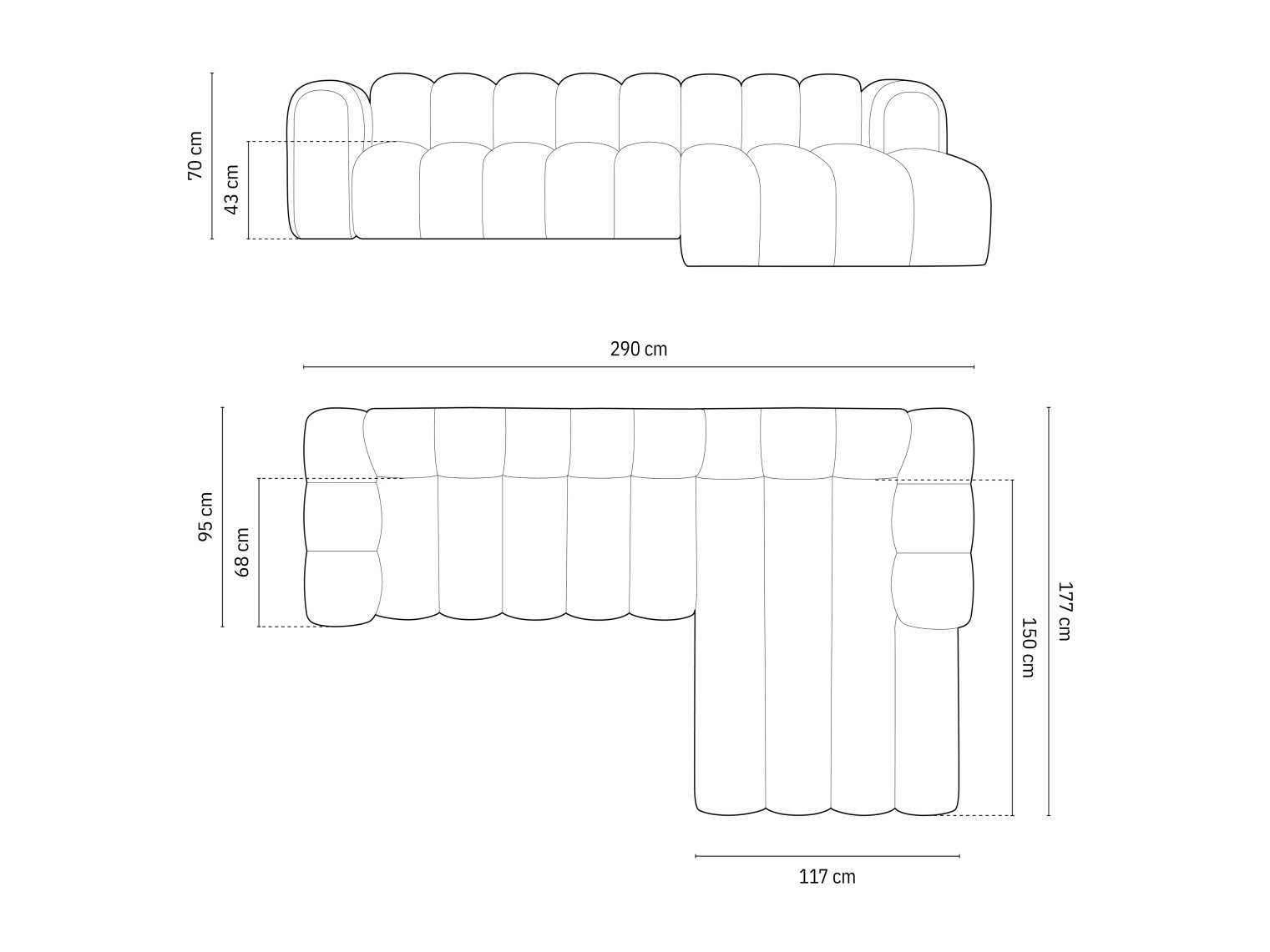 Moduļu stūra dīvāns Cirleve 106 (Baloo 2073)