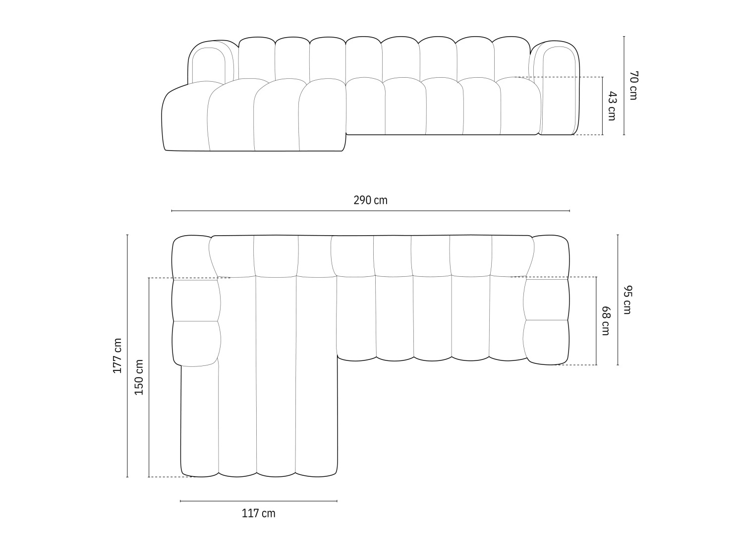 Moduļu stūra dīvāns Cirleve 106 (Baloo 2074)