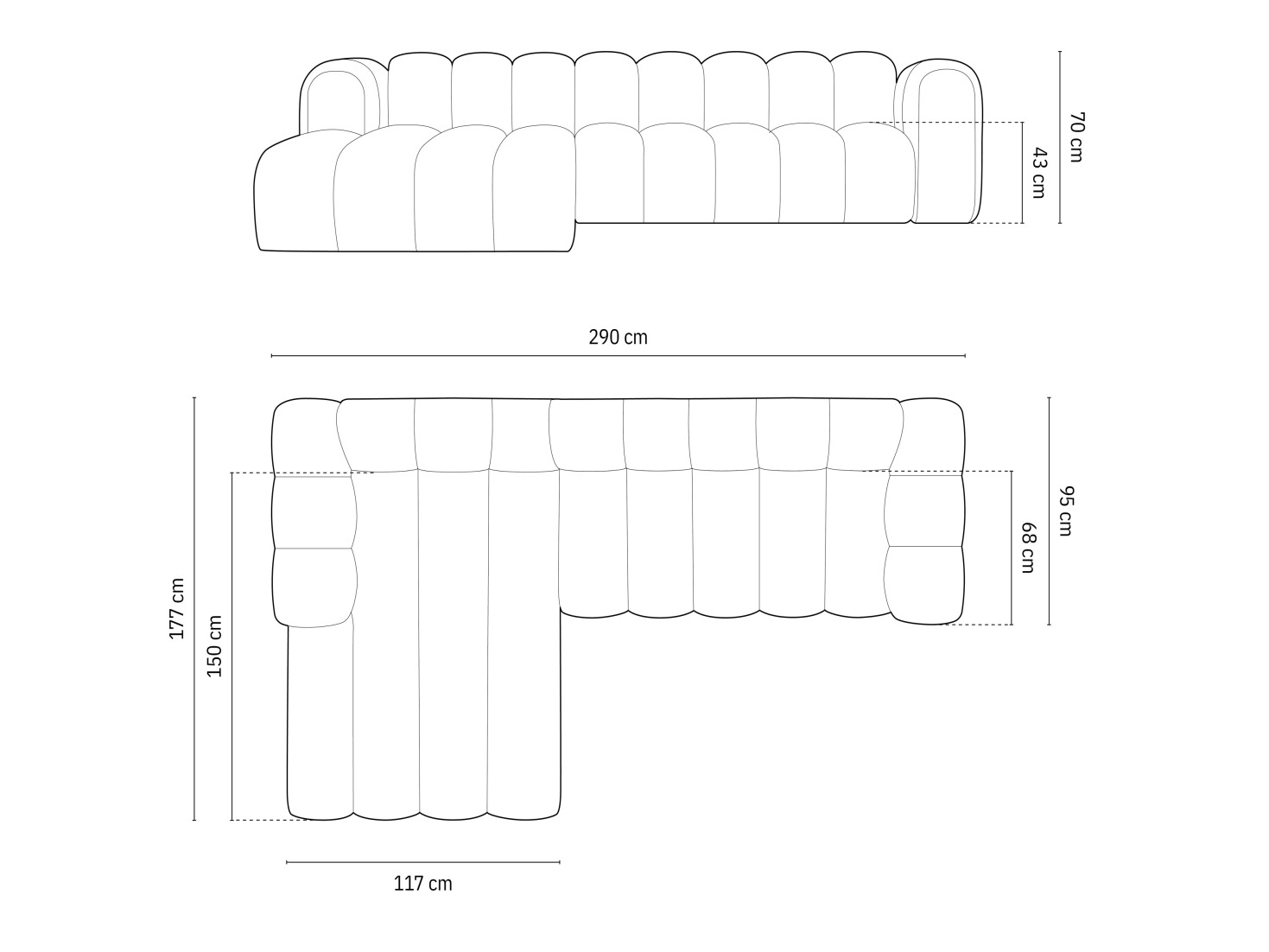 Moduļu stūra dīvāns Cirleve 106 (Baloo 2082)