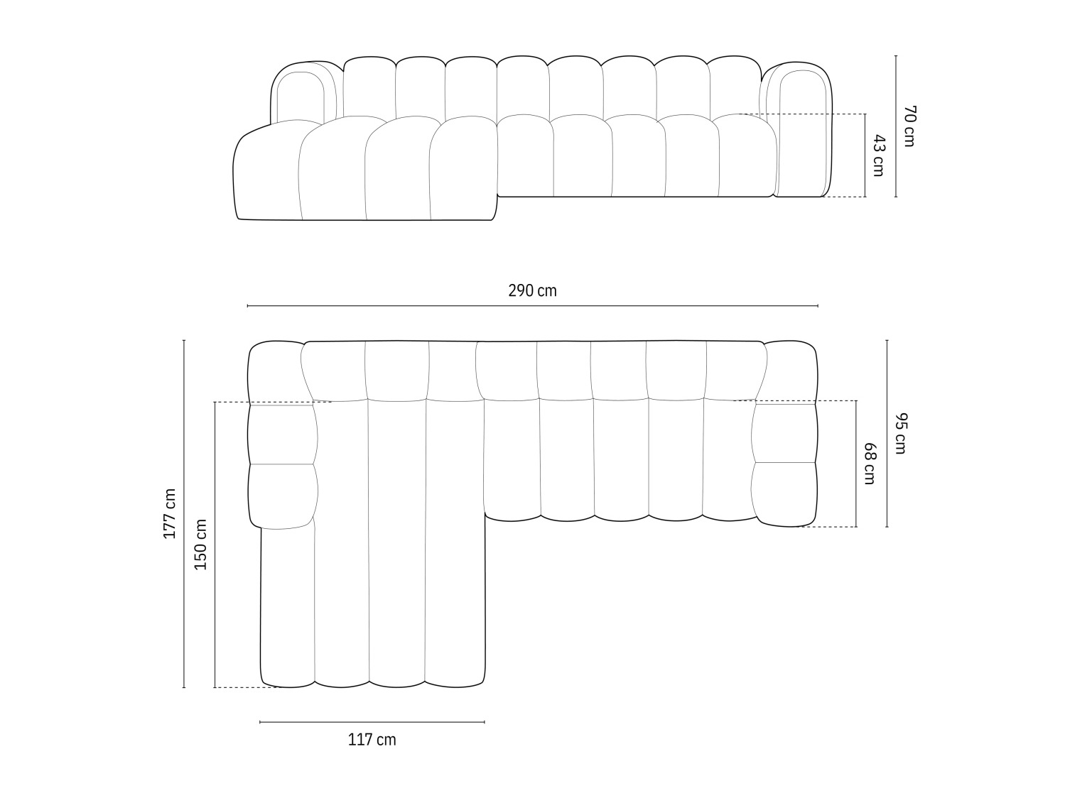 Moduļu stūra dīvāns Cirleve 106 (Baloo 2085)