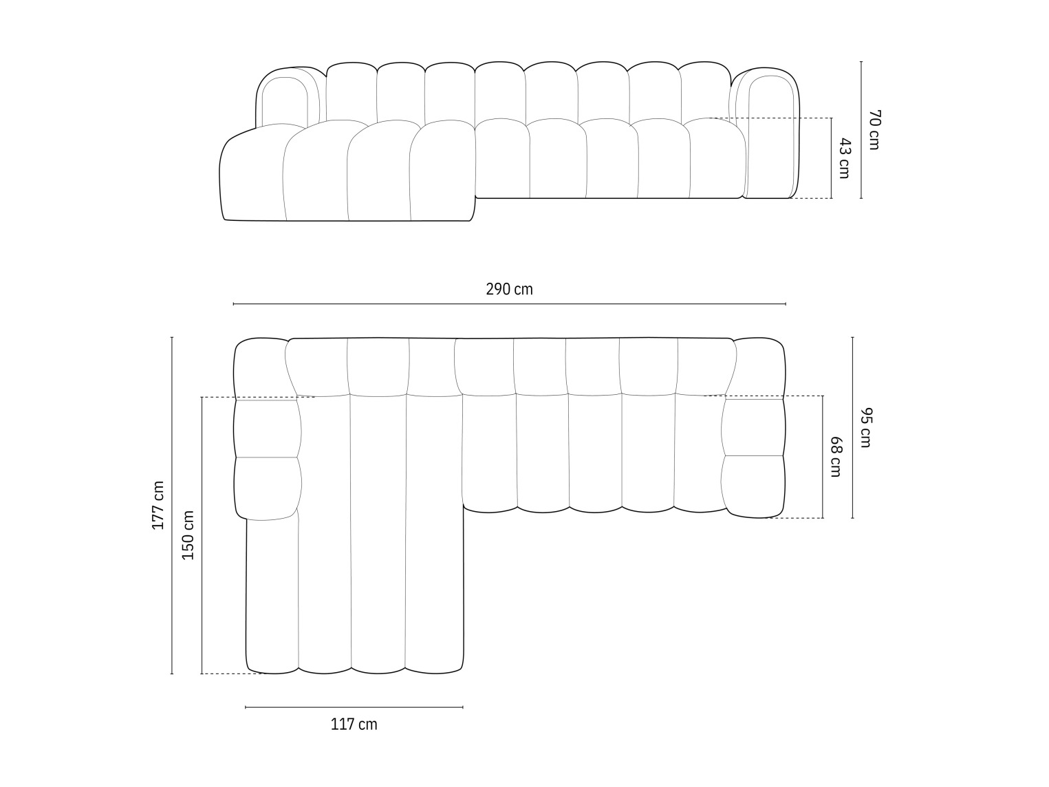Moduļu stūra dīvāns Cirleve 106 (Baloo 2088)