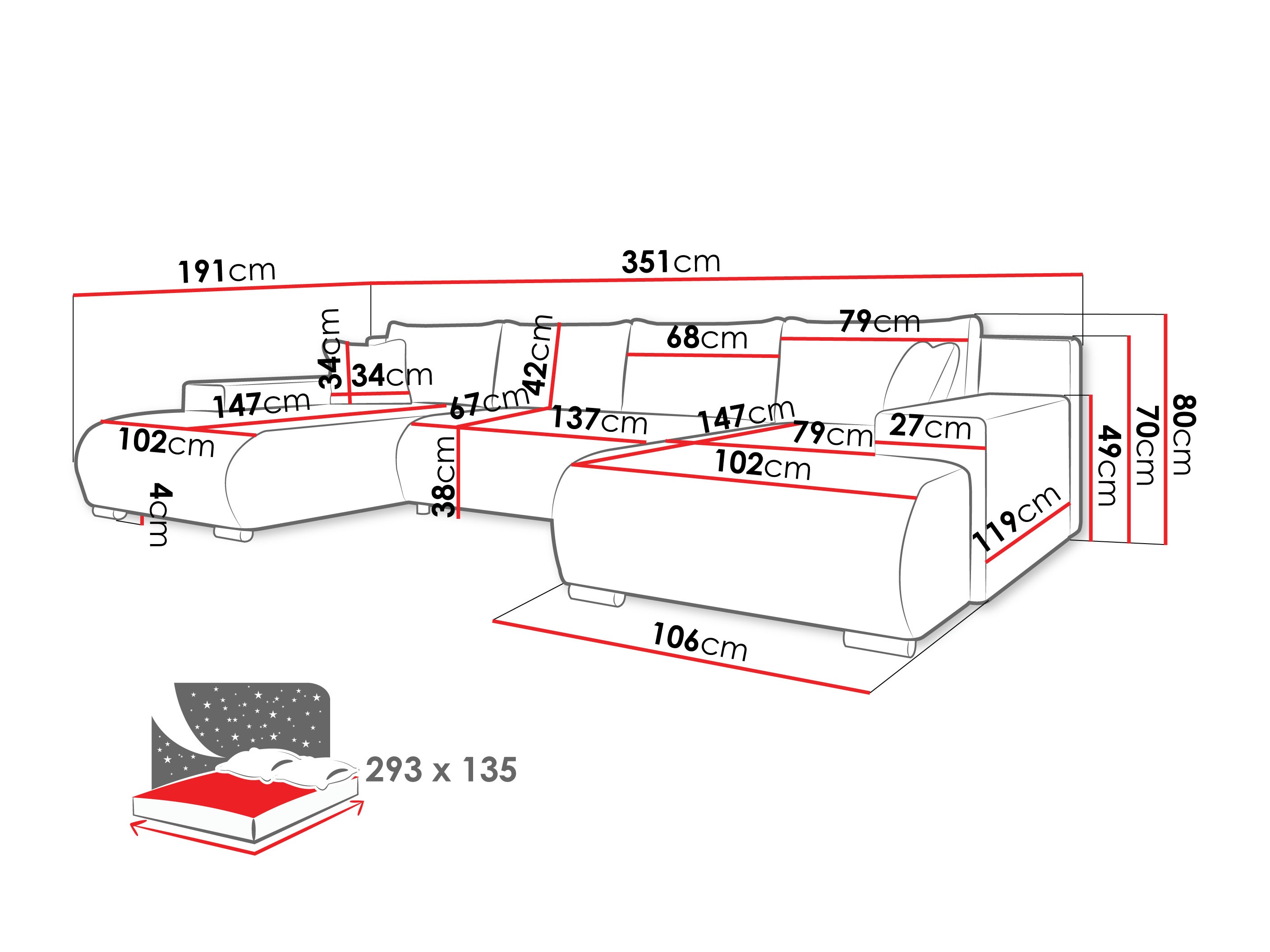 Stūra dīvāns Comfivo 483 (Coral 65)