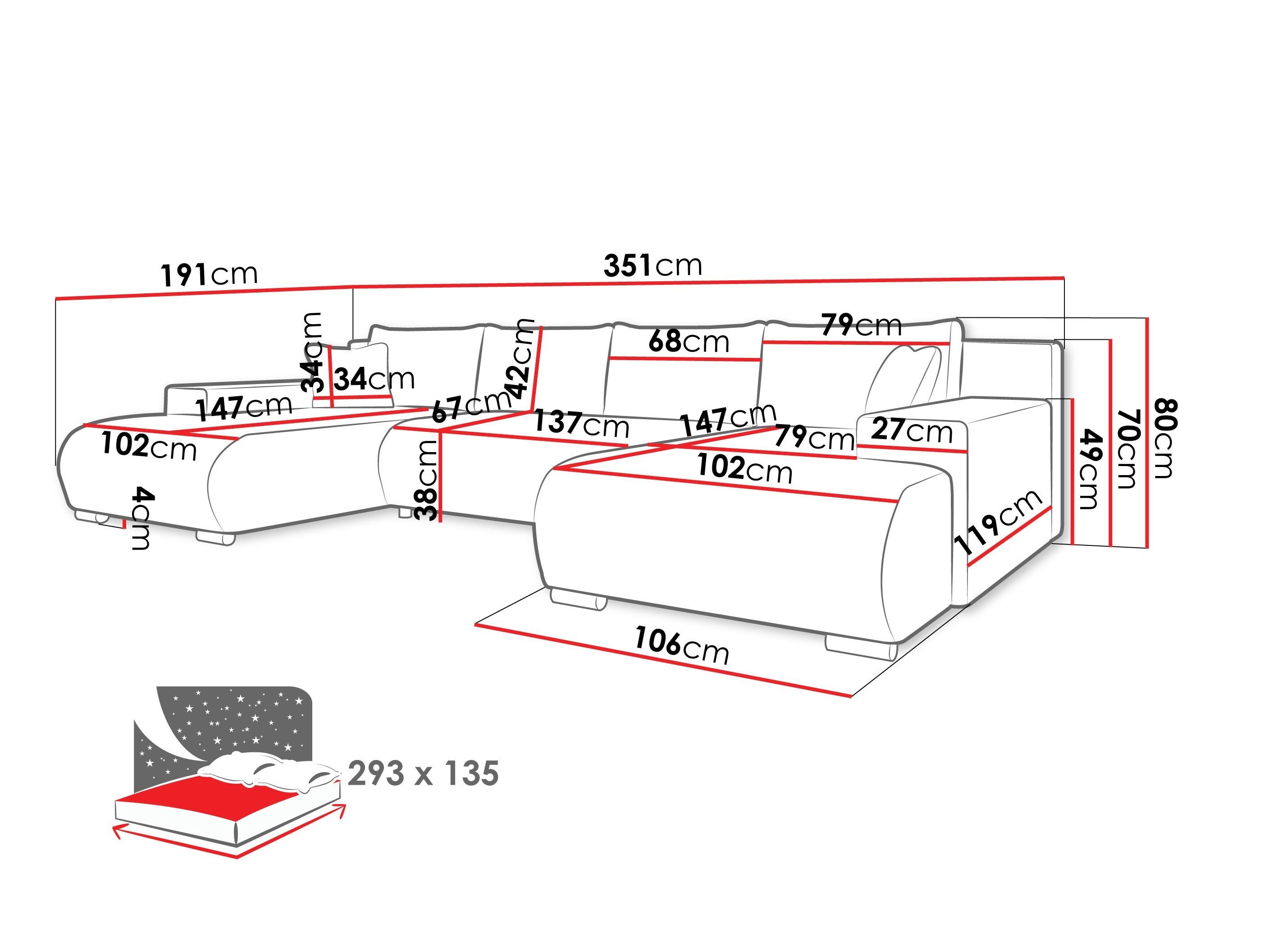 Угловой диван Comfivo 483 (Clara 215.10)