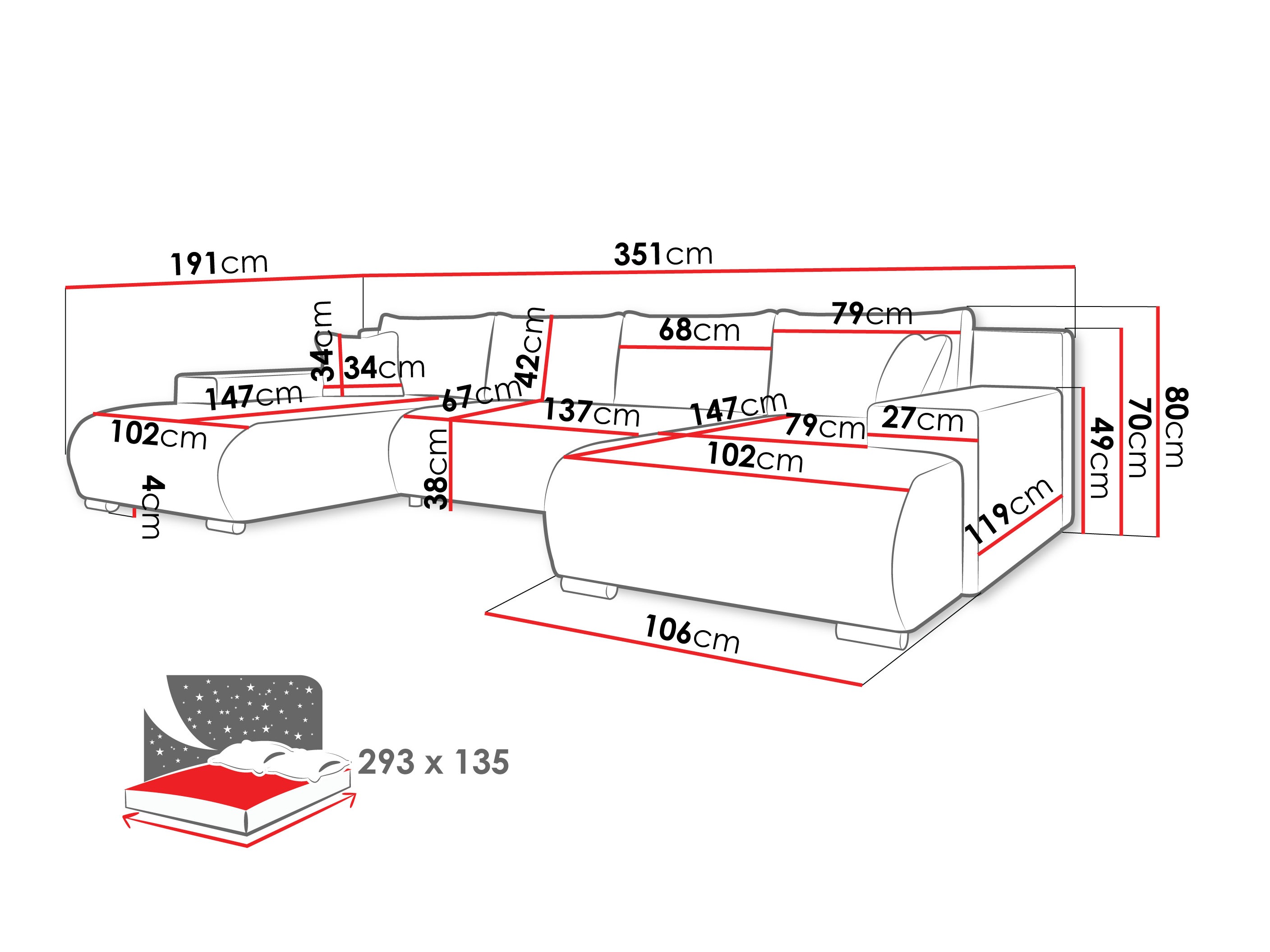 Угловой диван Comfivo 483 (Flow 06)