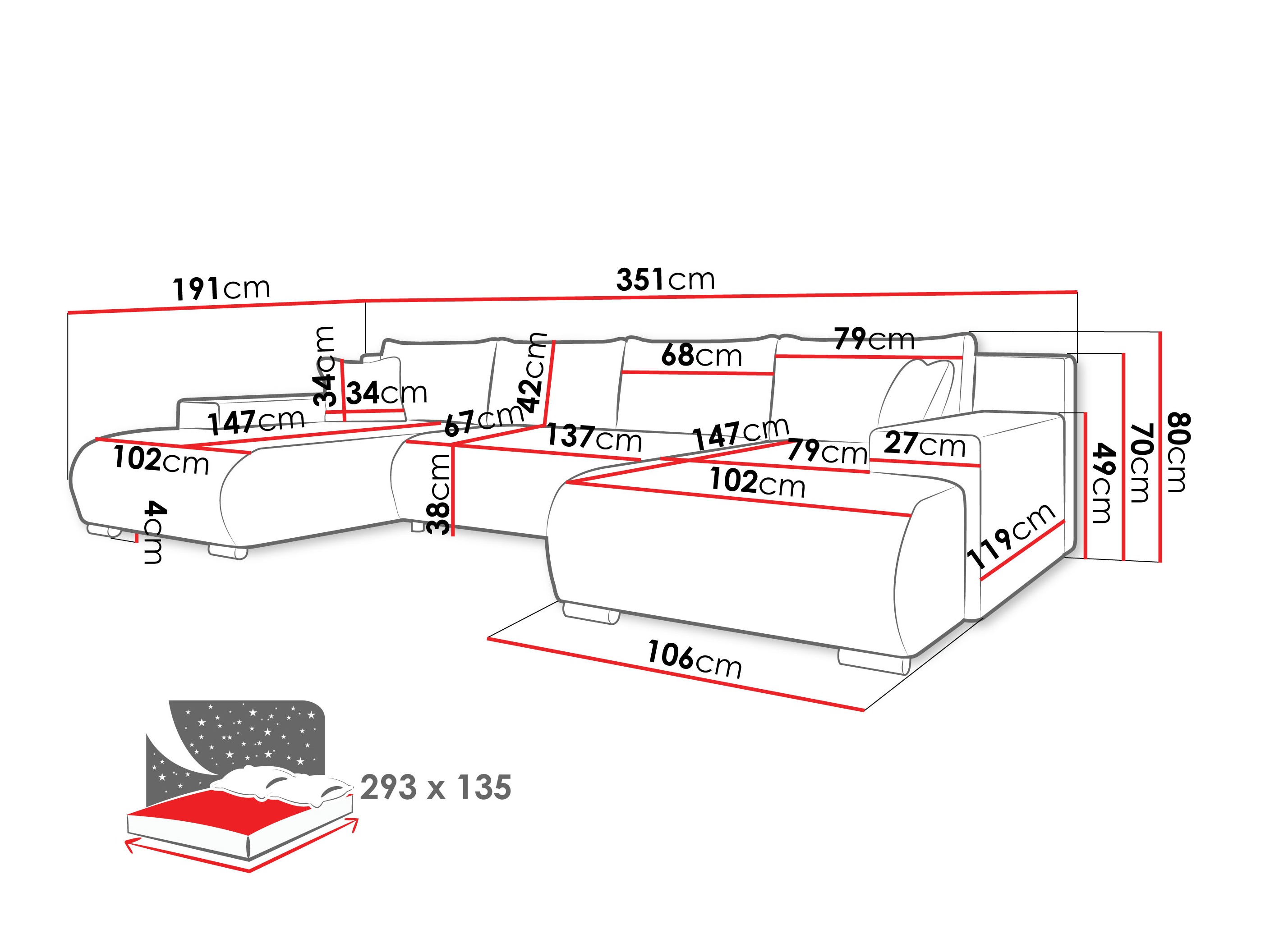 Угловой диван Comfivo 483 (Poso 100)