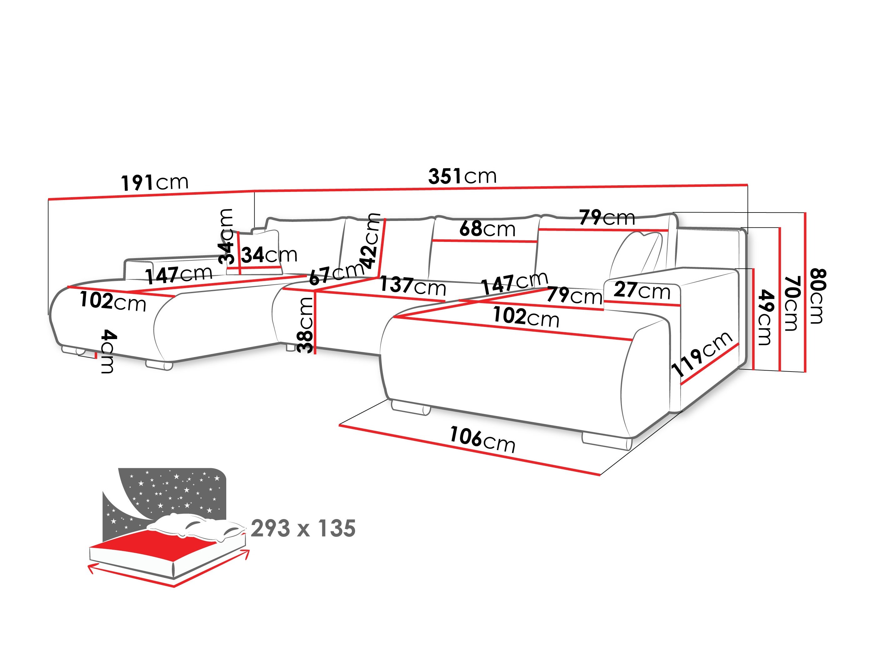 Угловой диван Comfivo 483 (Poso 135)