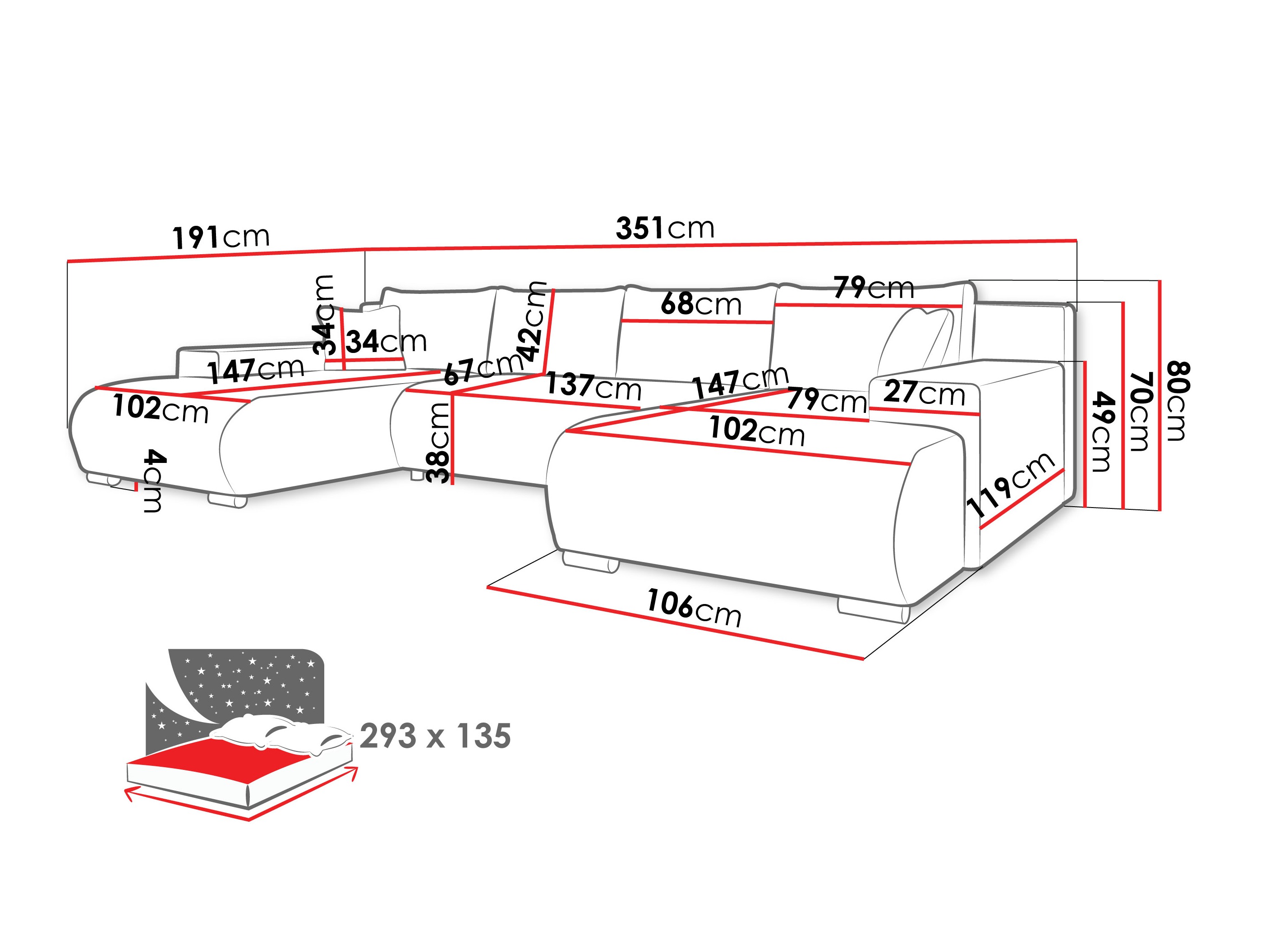 Угловой диван Comfivo 483 (Wave 15)