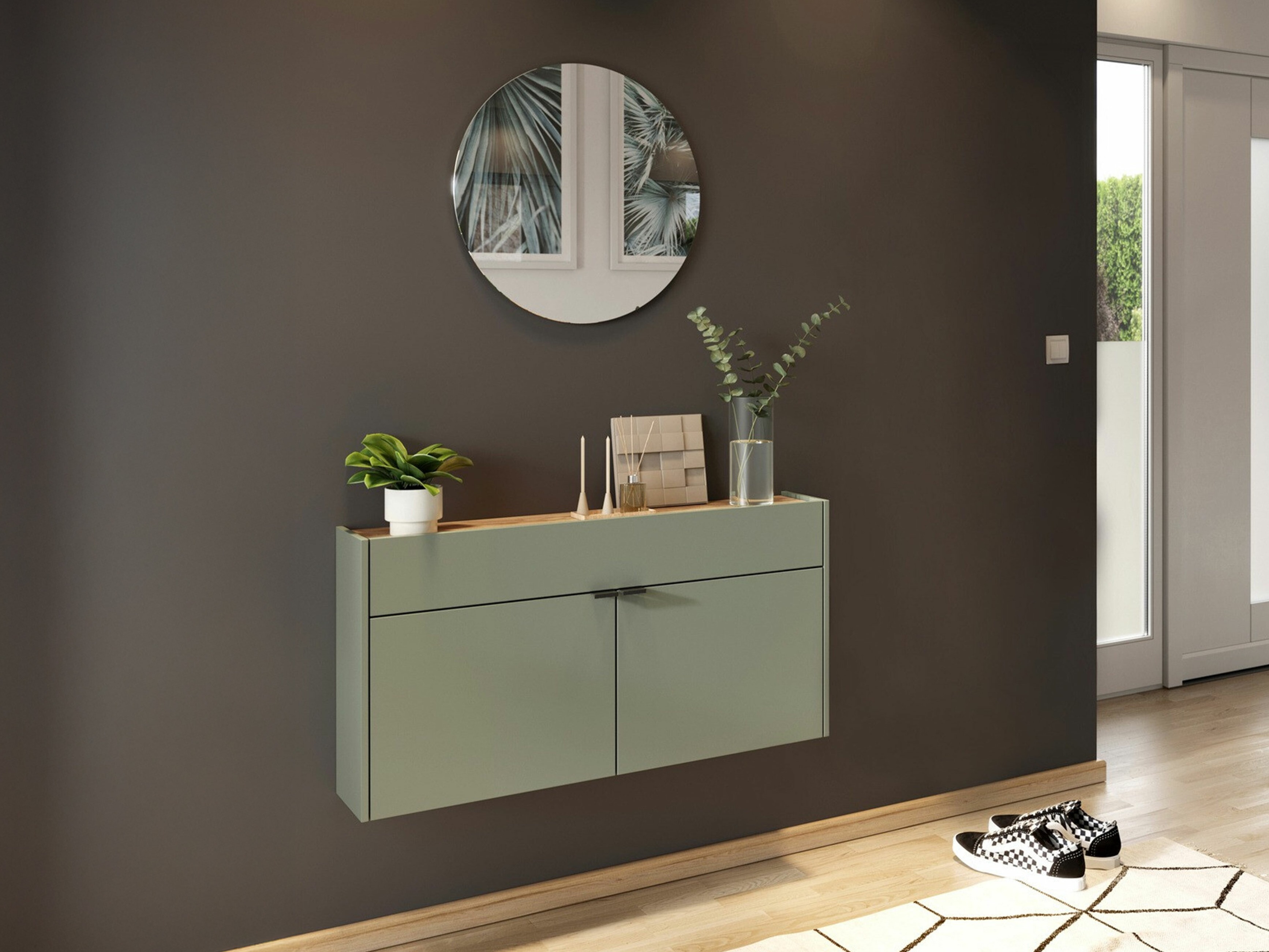 Priekšnama komplekts Cirsale 106 (Putekļaini zaļa + Navarra ozols)