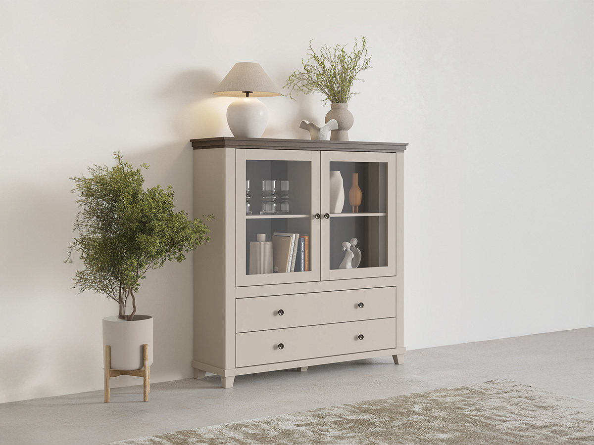 Kомод Tolnue 105 (Светло-бежевый + Дуб)