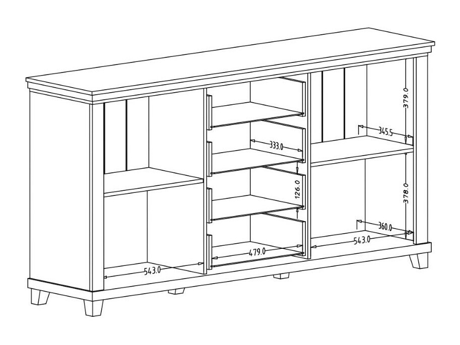 Kumode Tolnue 103 (Tumši zaļš + Lefkas ozols)