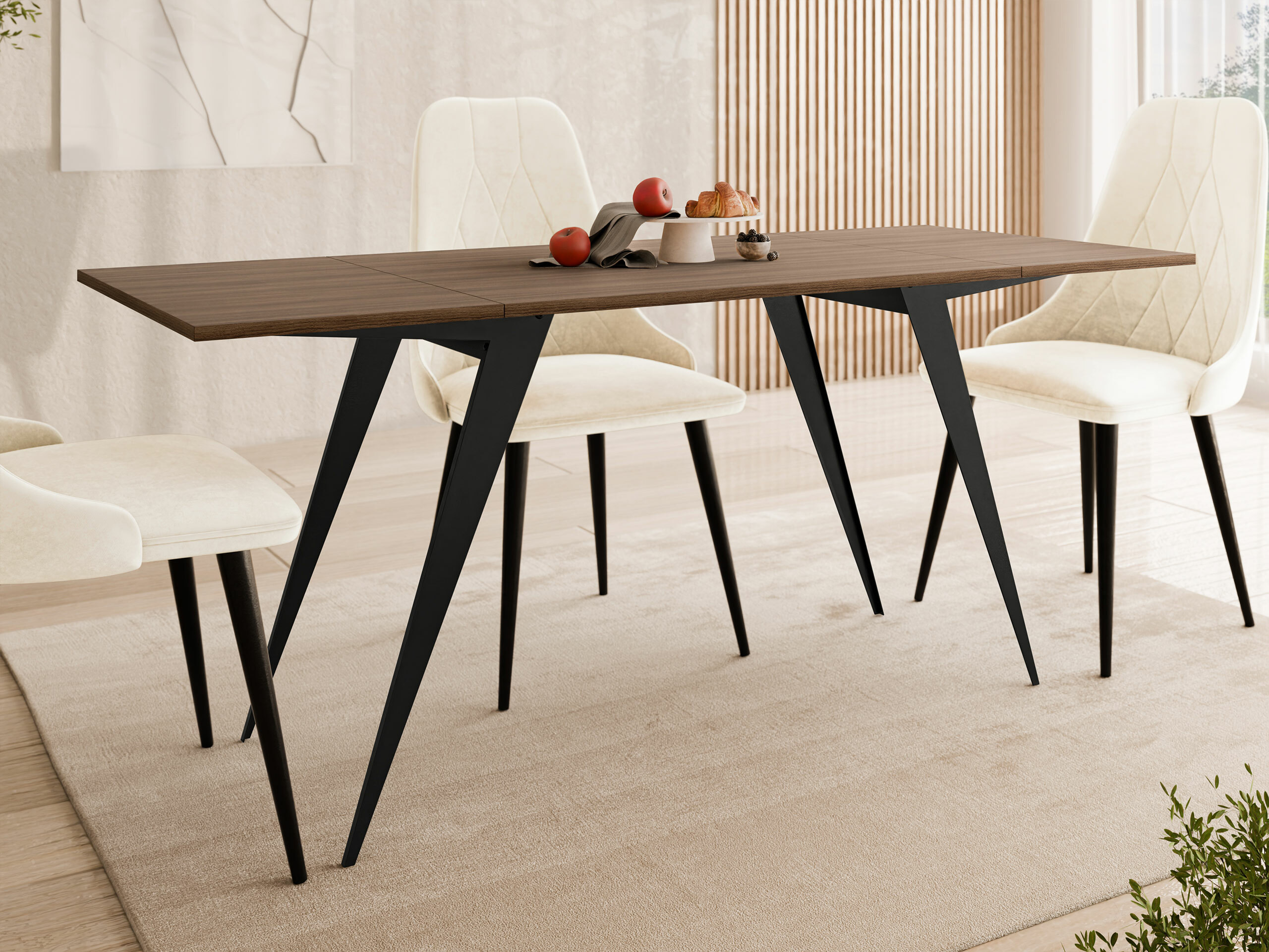 Журнальный столик - трансформер Oswego 150 (Грецкий орех + Чёрный)