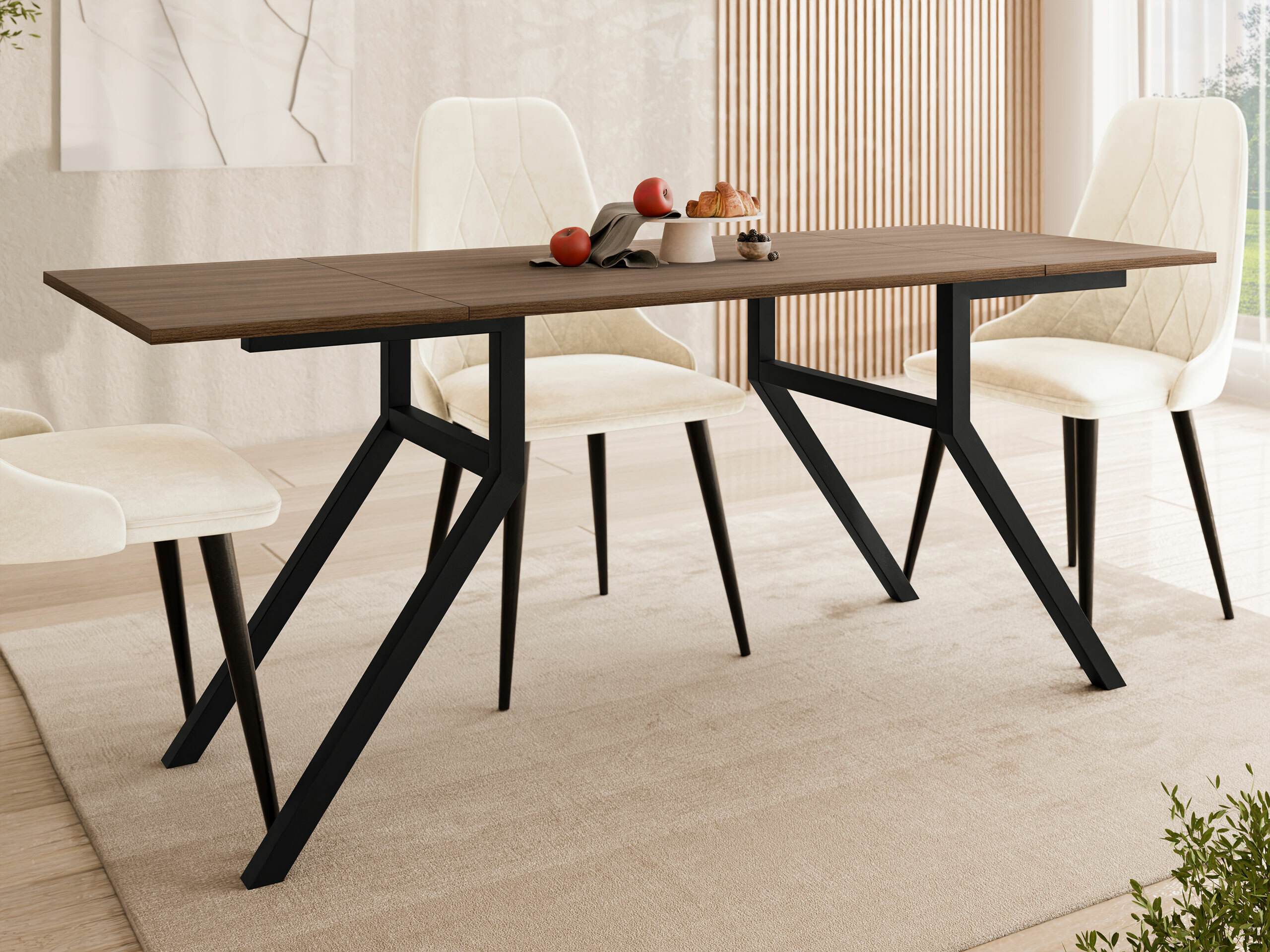 Žurnālu galdiņš transformeris Oswego 151 (Riekstkoks + Melns)