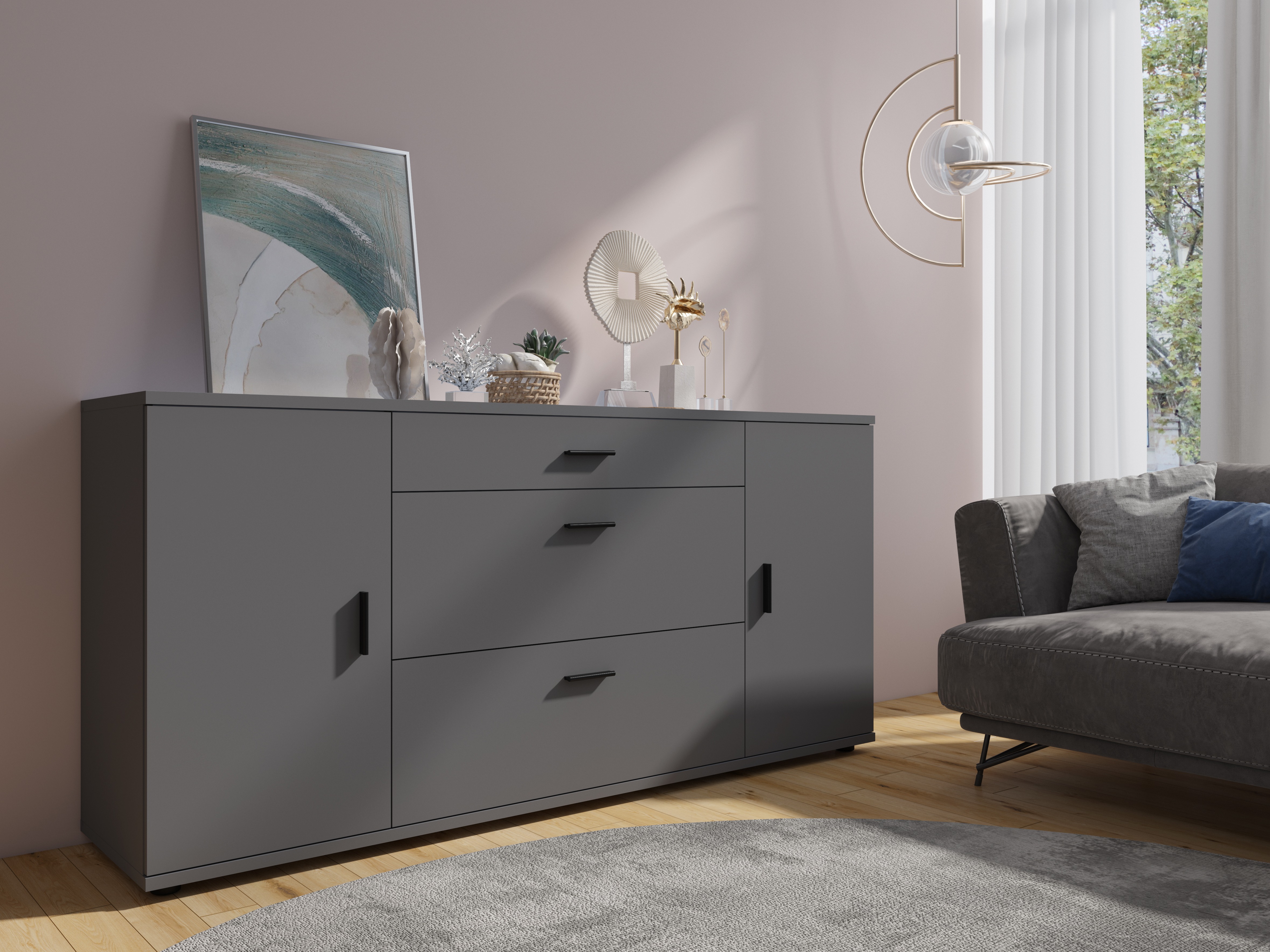 Kомод Ontario 170 (Графит)