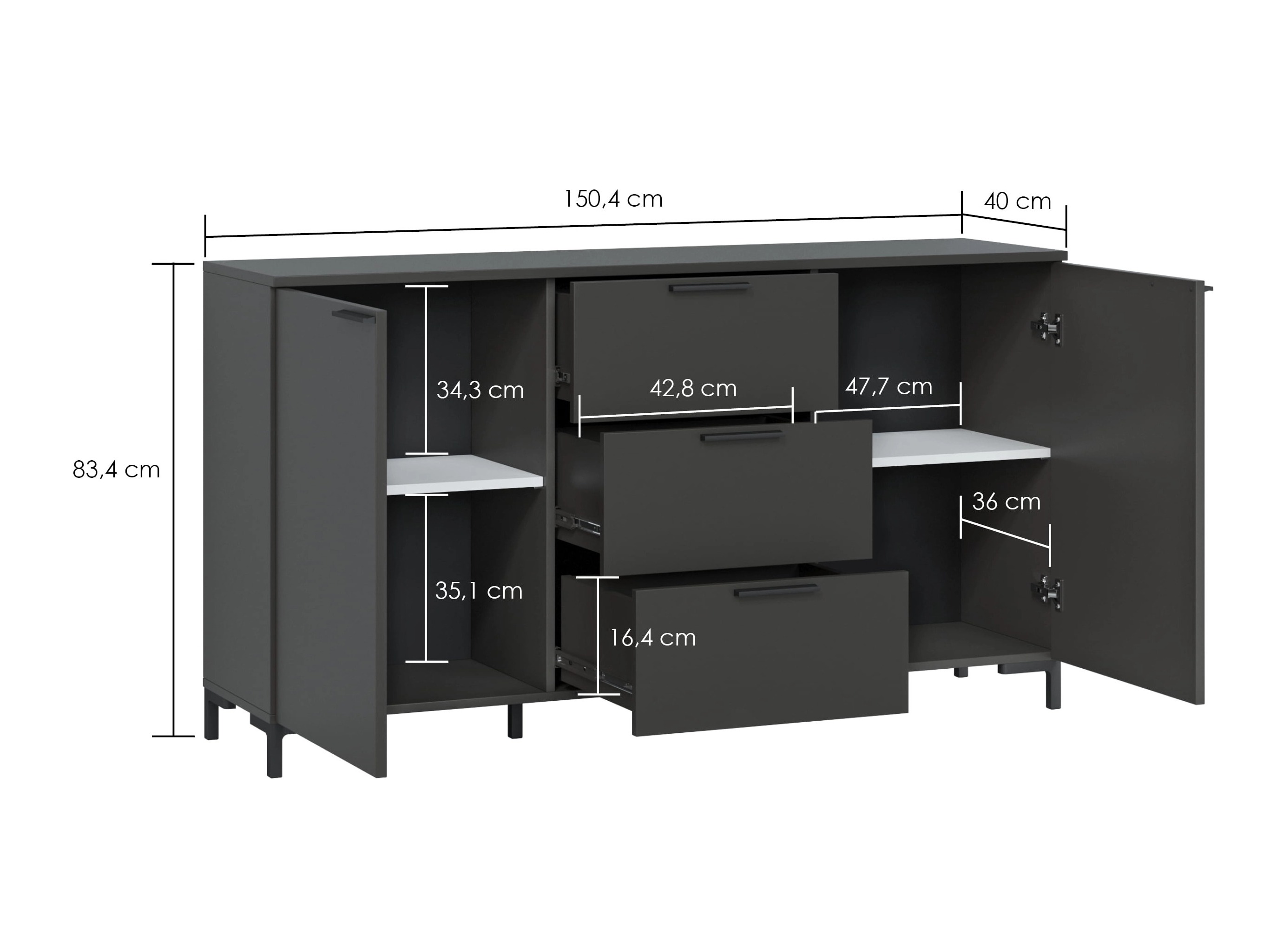 Kомод Salnola 101 (Серый)