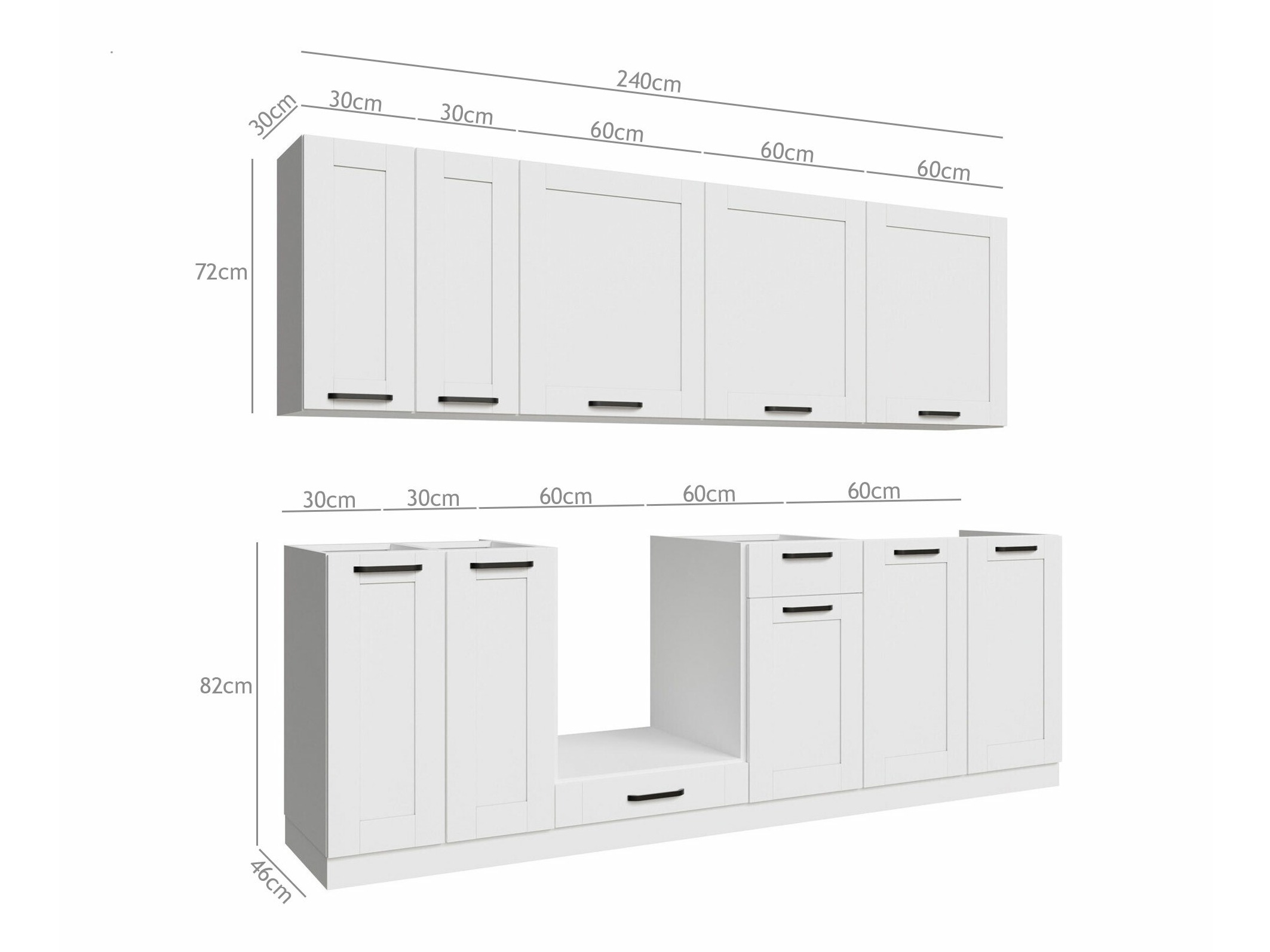 Moduļu virtuves komplekts Eva White 171