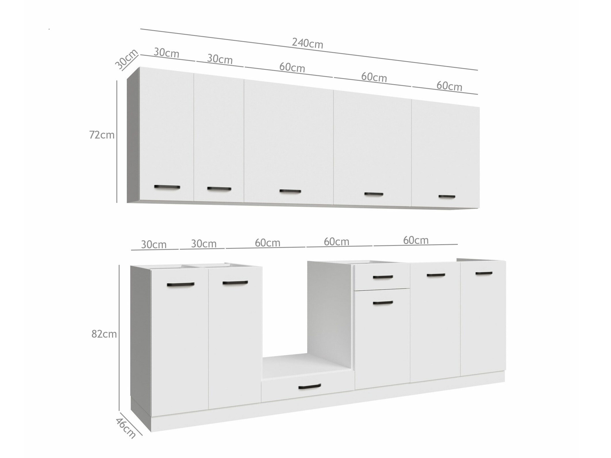 Moduļu virtuves komplekts Top White 169