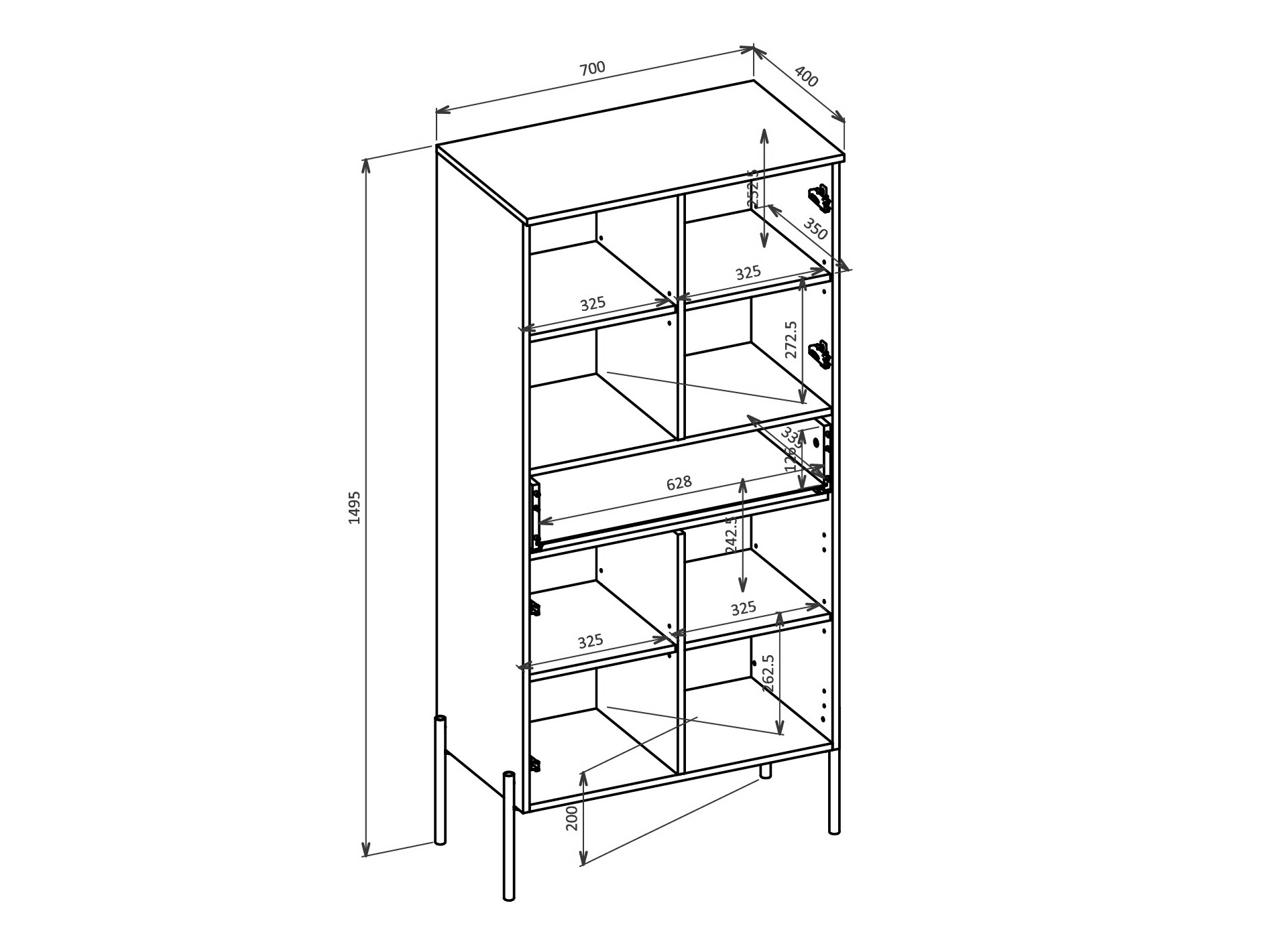 Стеллаж Levtenu 120 (Дуб + Кашемир)