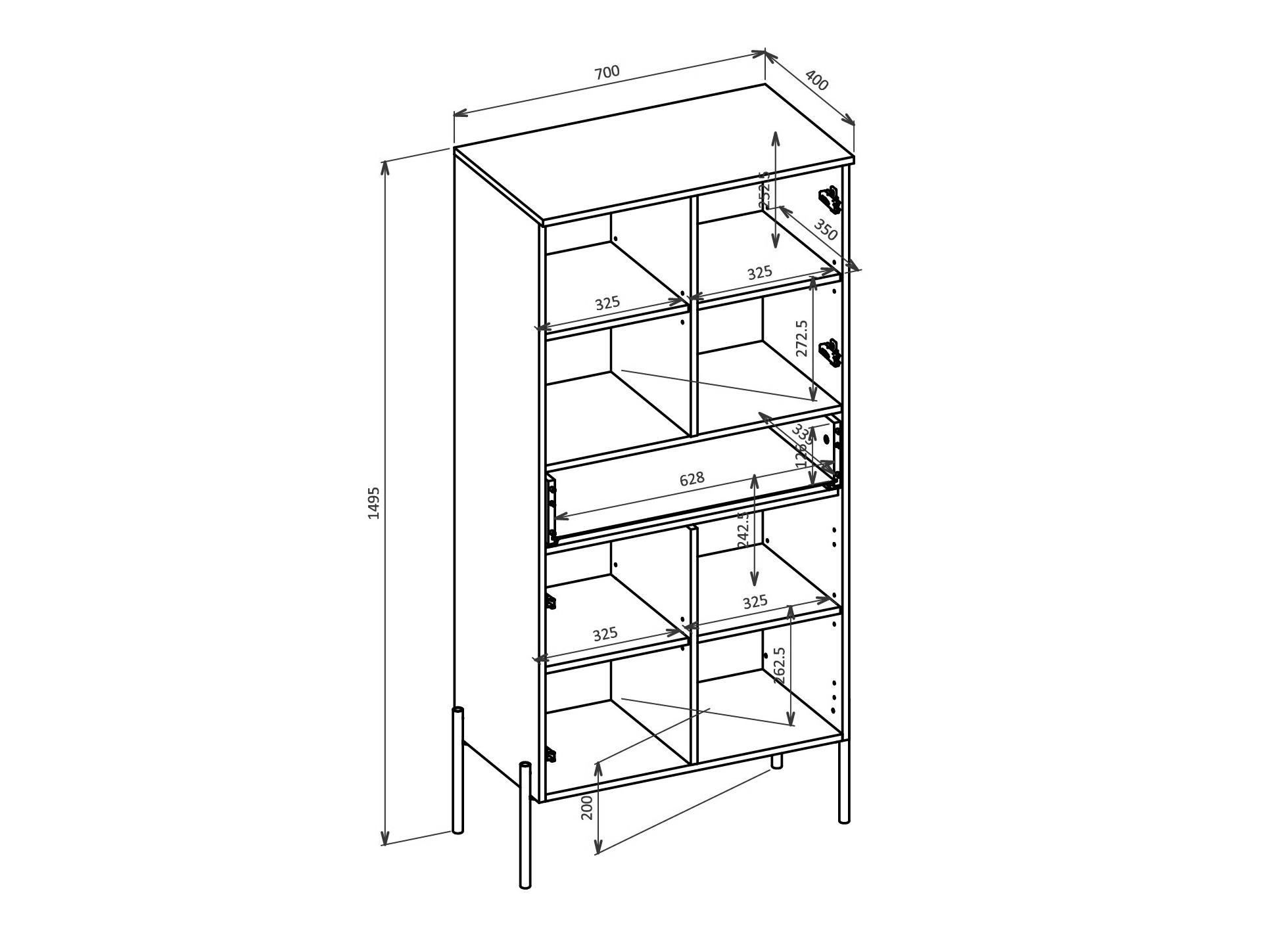Стеллаж Levtenu 120 (Кашемир)