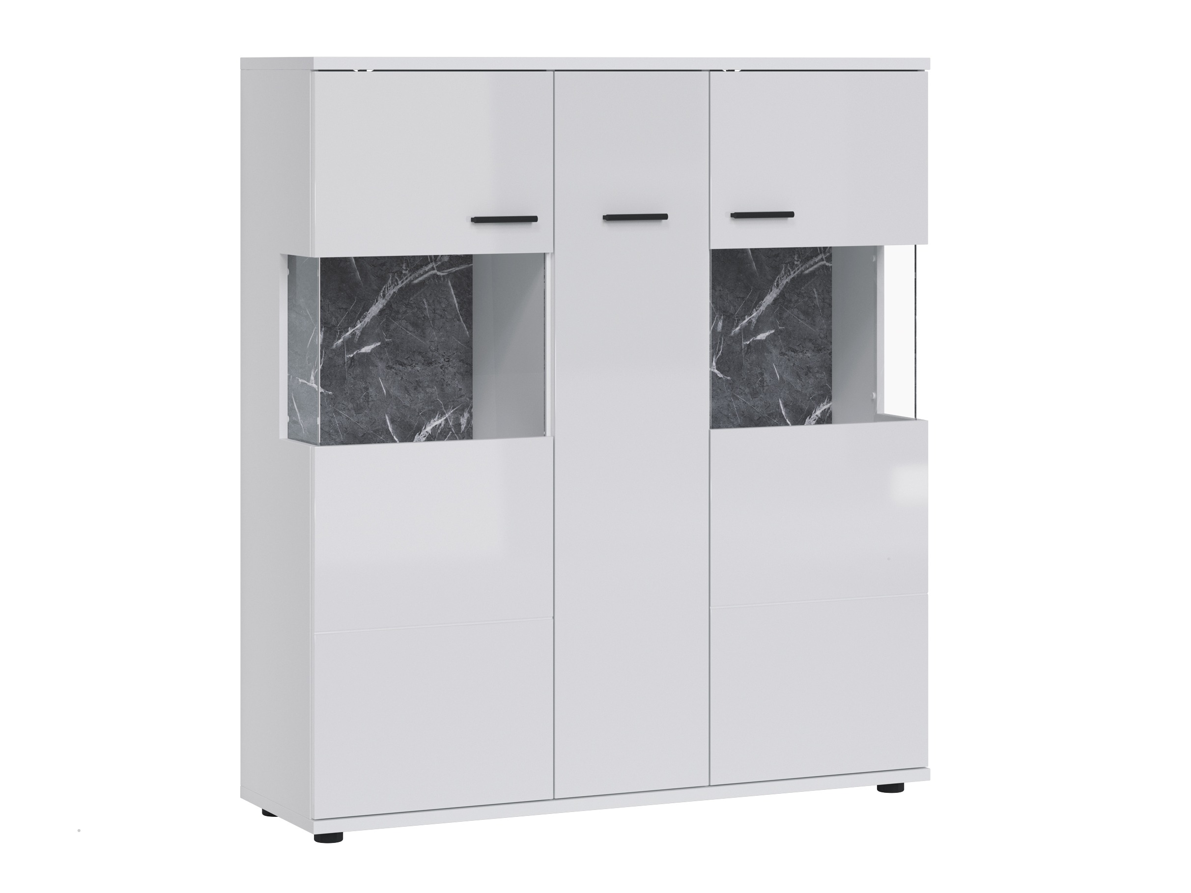 Стеллаж Ontario 169 (Глянцевый белый + Белый)