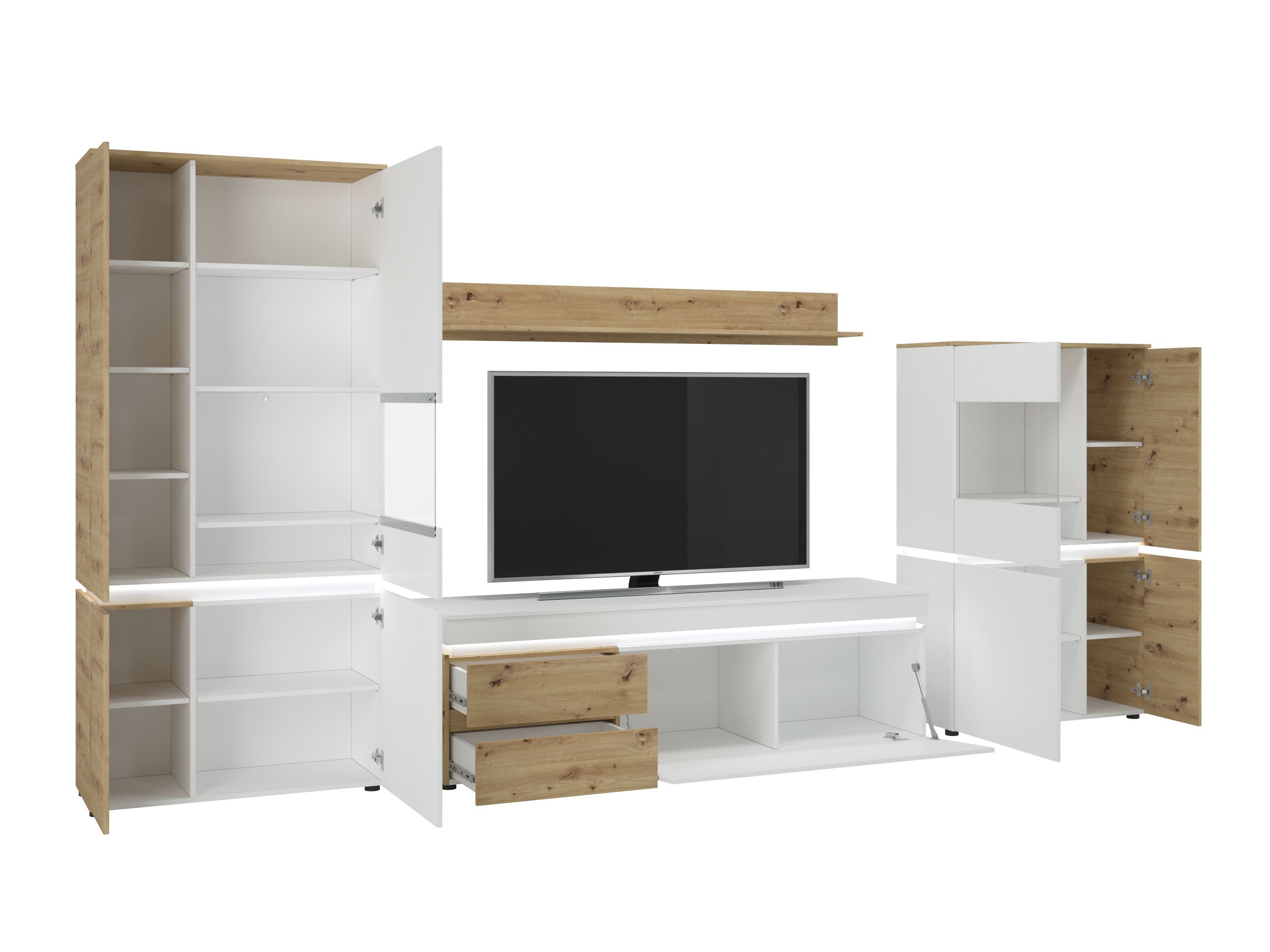 Viesistabas komplekts Ontario 176 (Artisan ozols + Balts)