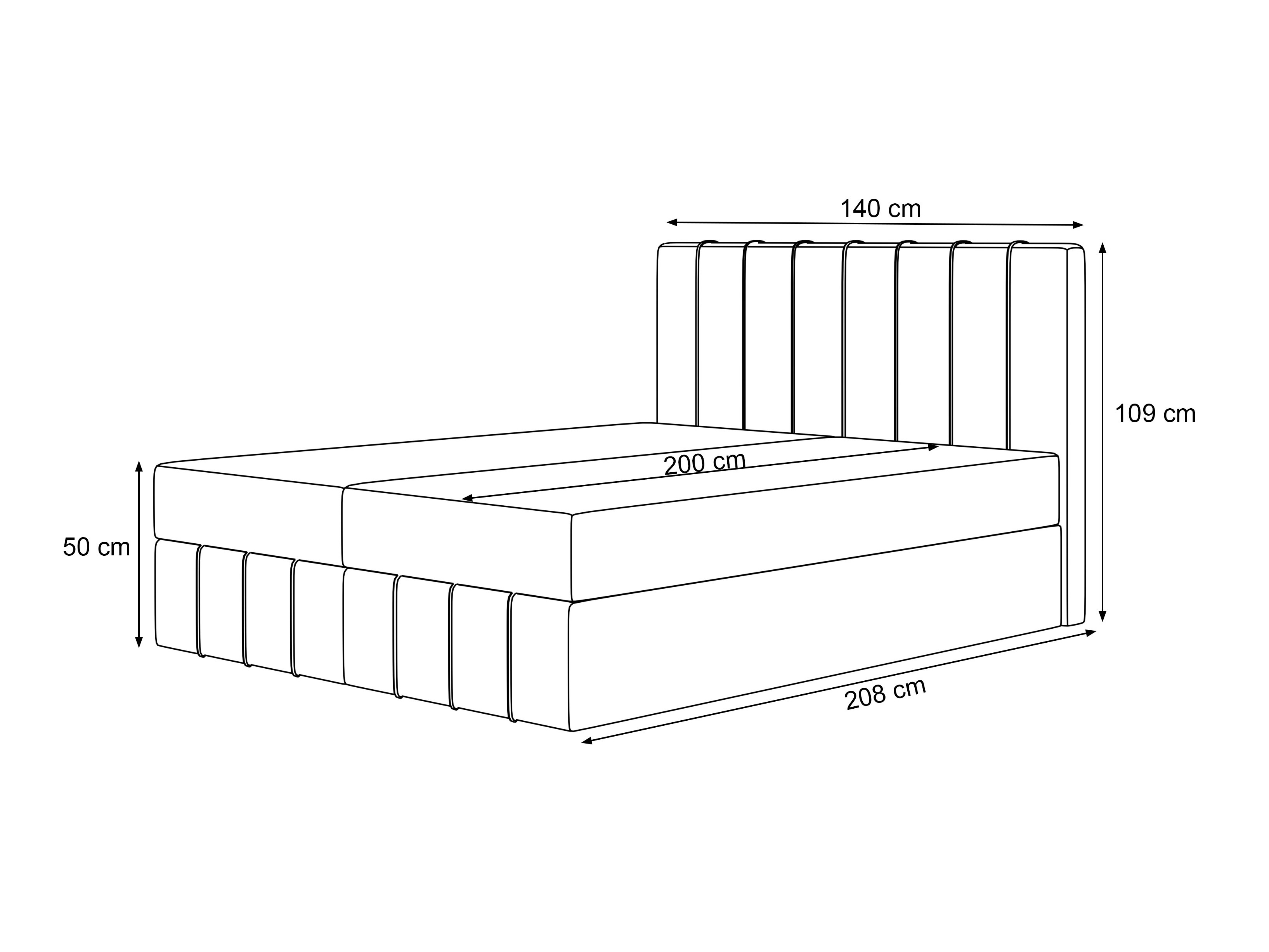 Kontinentālā gulta Martinez 125 (Lumi 19)