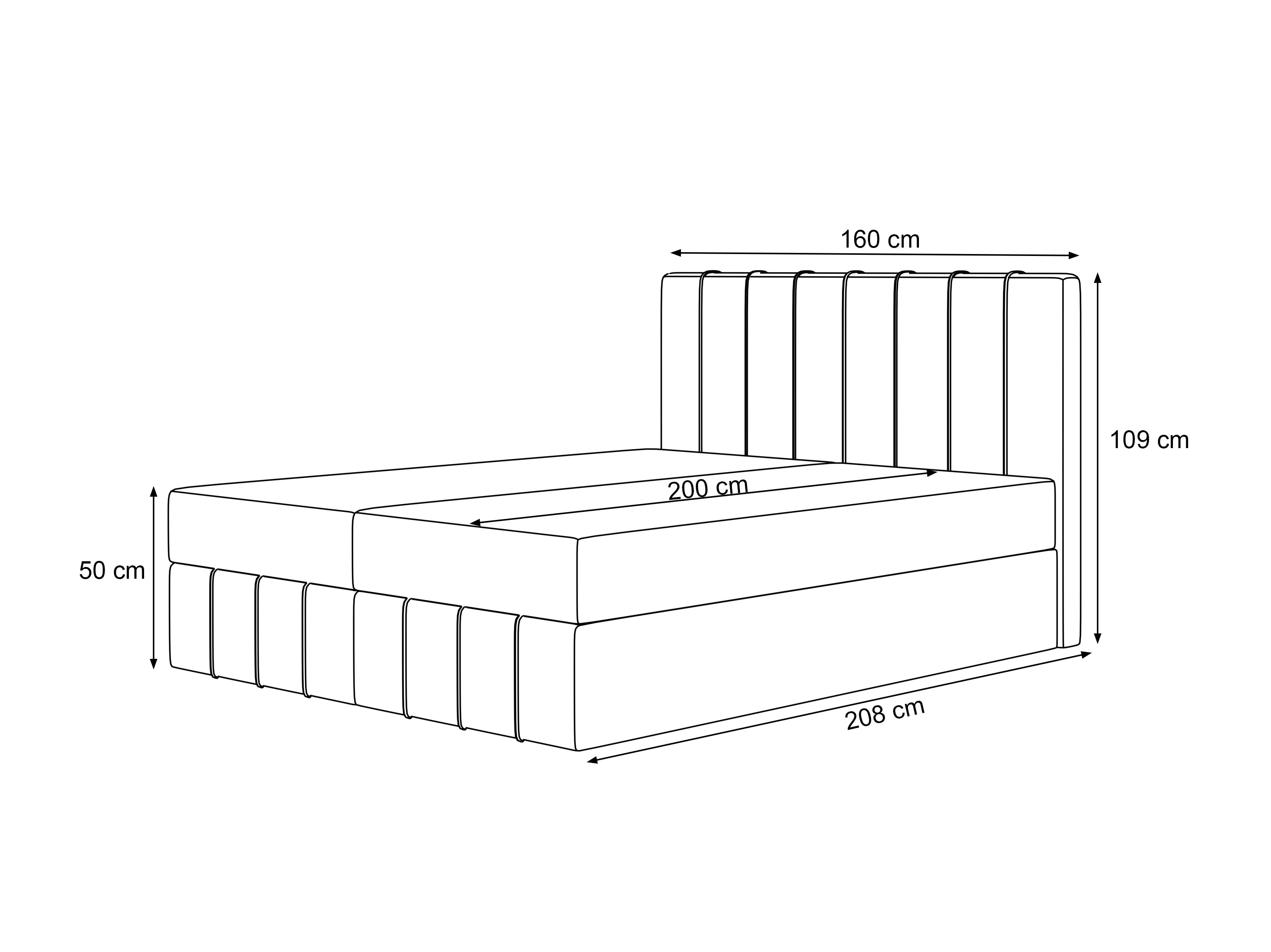 Kontinentālā gulta Martinez 125 (Lumi 19)