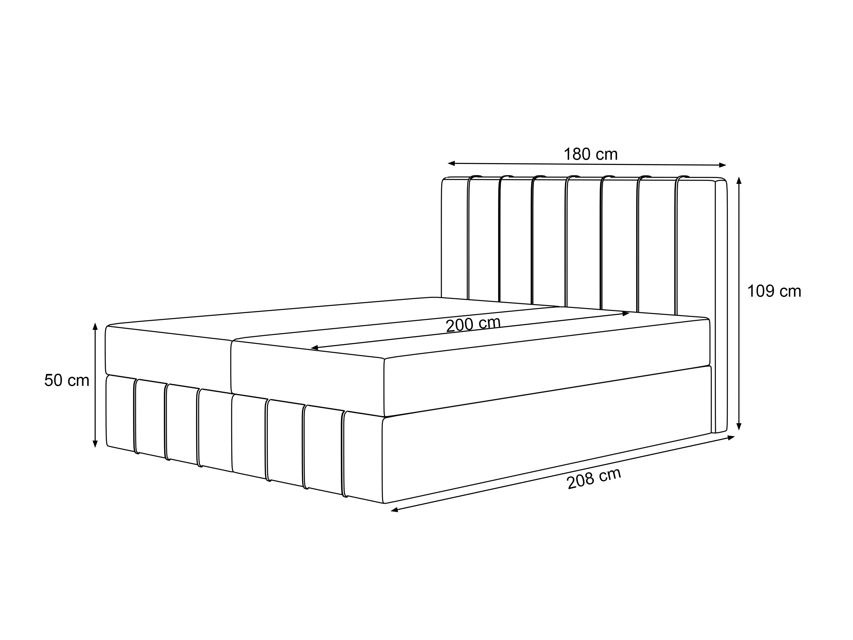 Kontinentālā gulta Martinez 125 (Lumi 84)